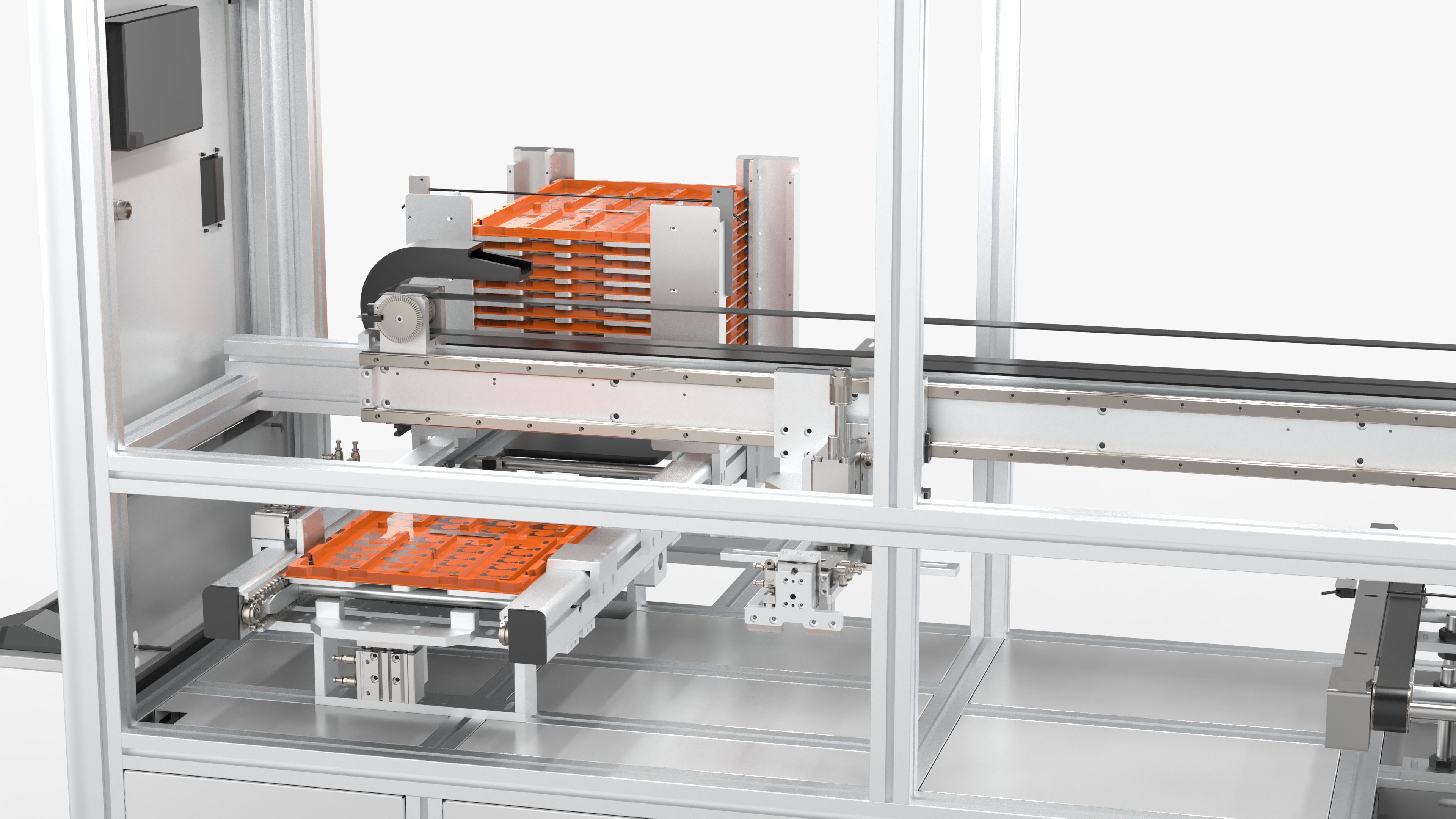 Automatic Tray Positioning and Recycling Machine 3D model_11