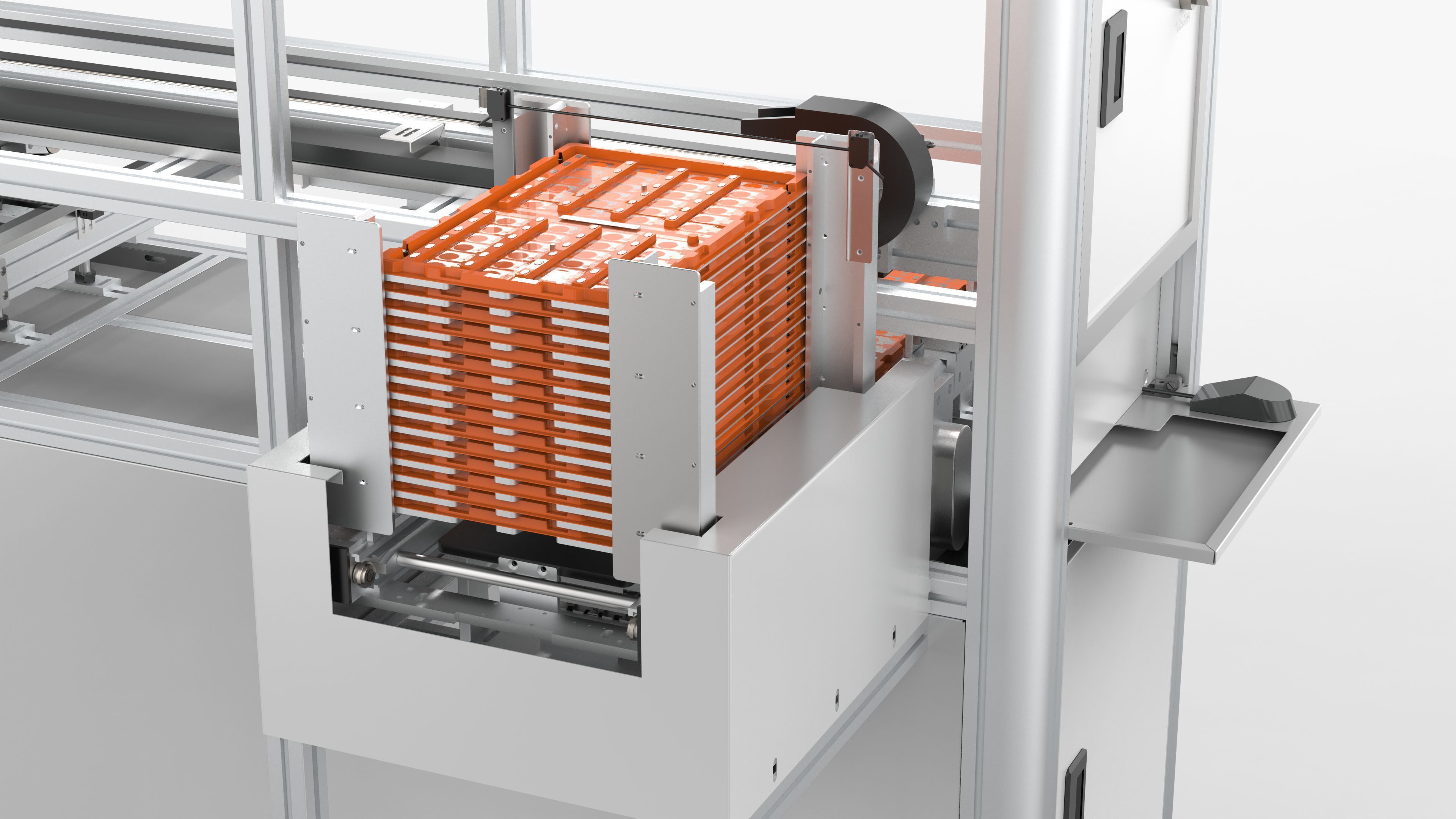 Automatic Tray Positioning and Recycling Machine 3D model_9