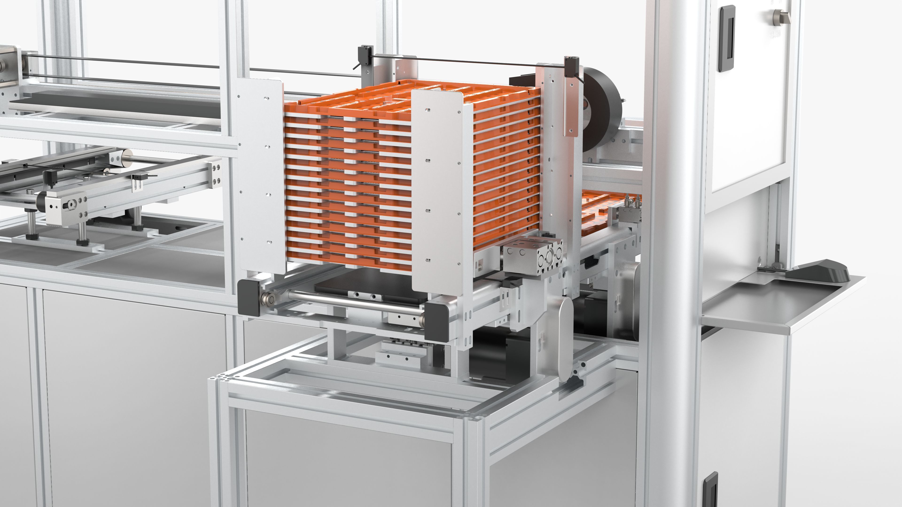 Automatic Tray Positioning and Recycling Machine 3D model_10