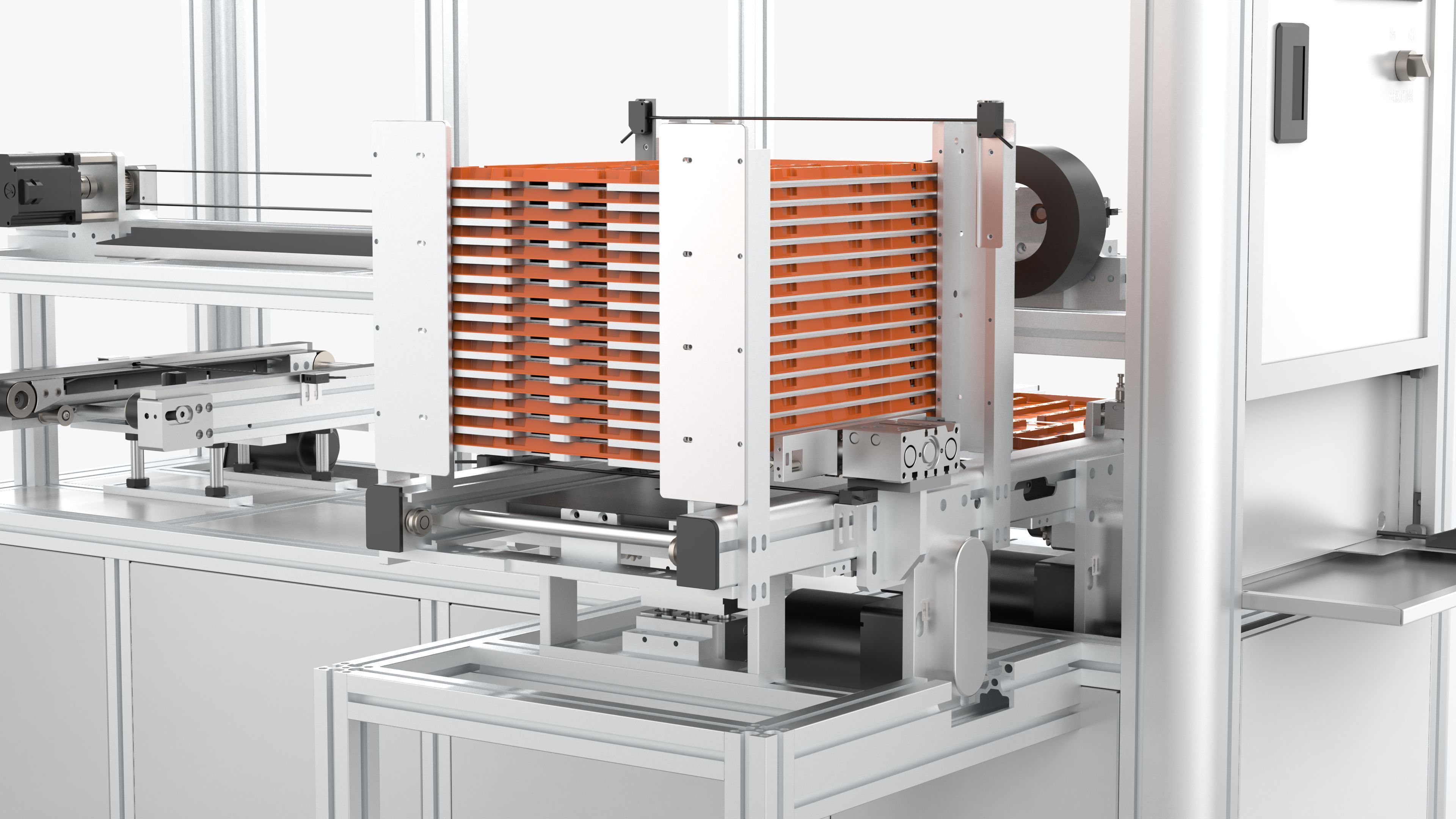 Automatic Tray Positioning and Recycling Machine 3D model_17