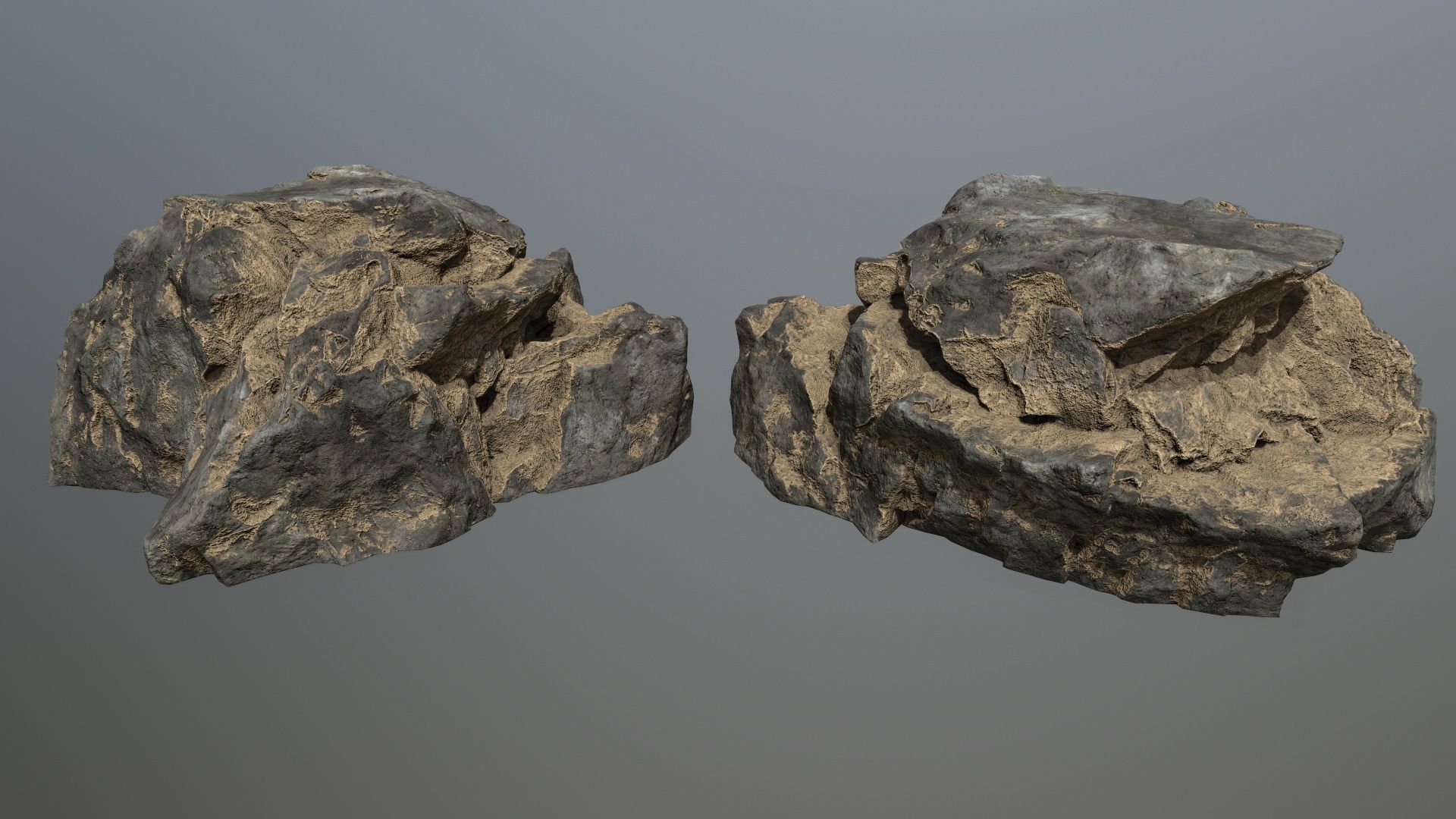 desert cliff rocks Low-poly 3D model_9