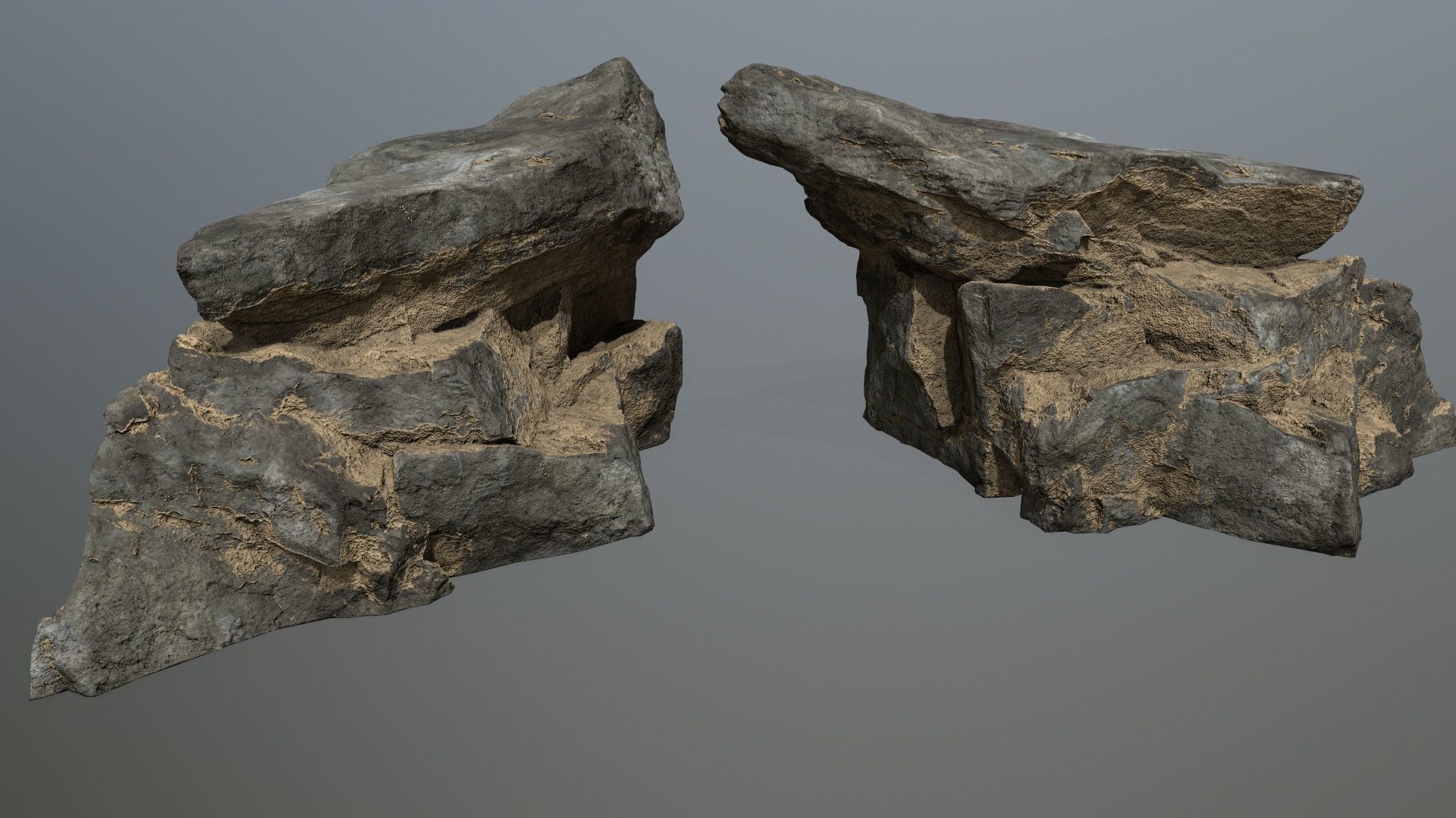 desert cliff rocks Low-poly 3D model_10