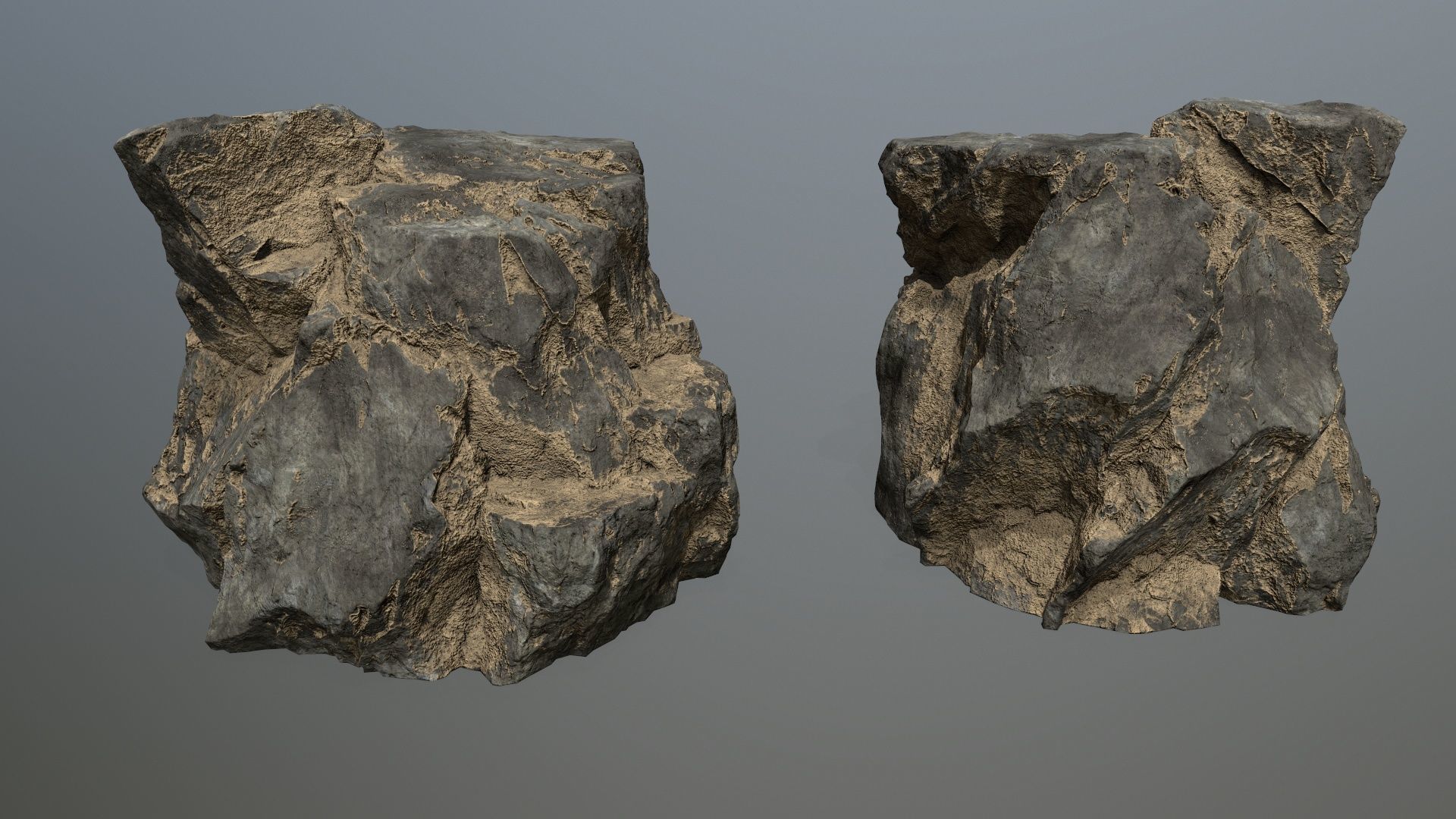 desert cliff rocks Low-poly 3D model_4