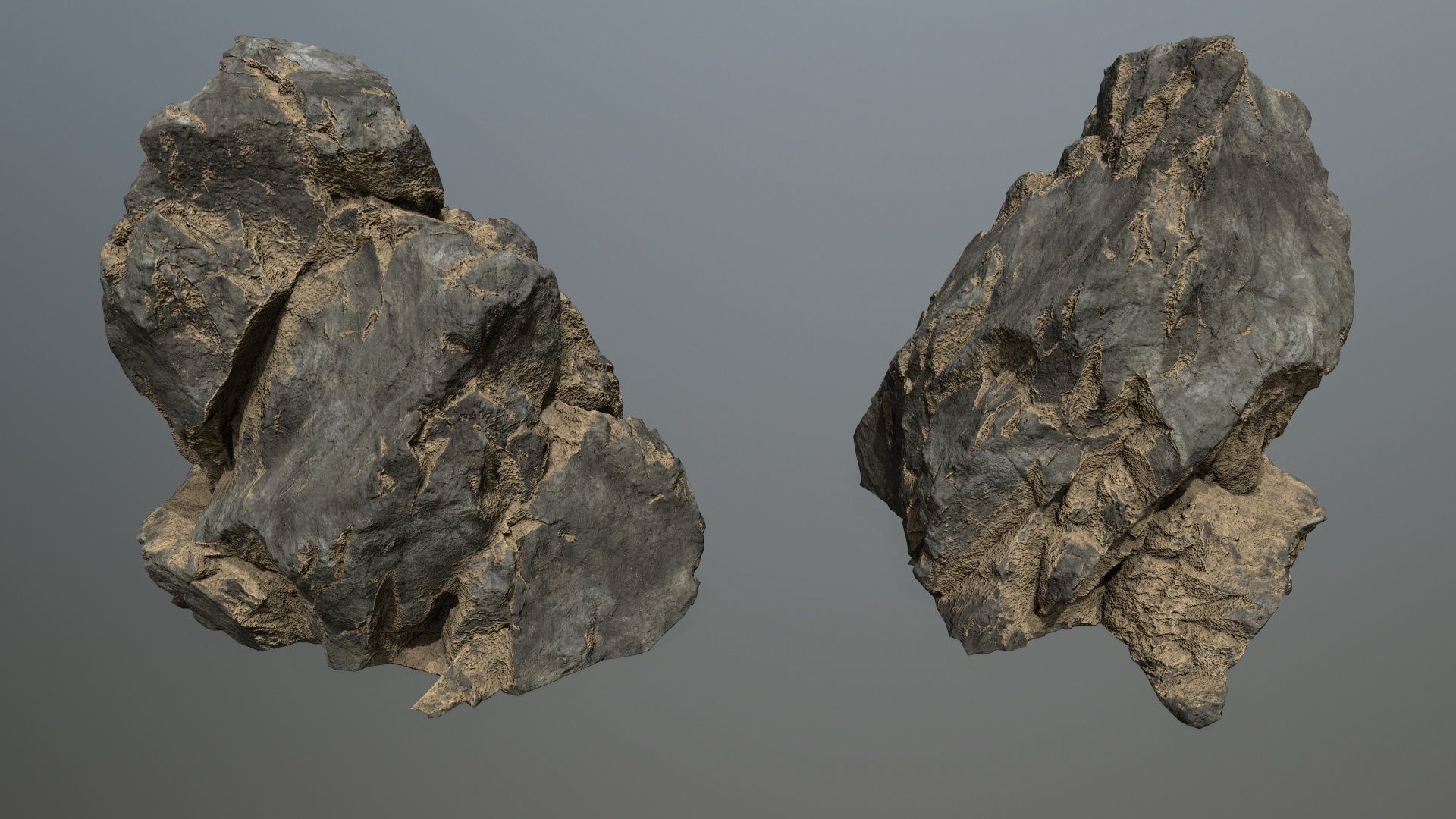 desert cliff rocks Low-poly 3D model_5
