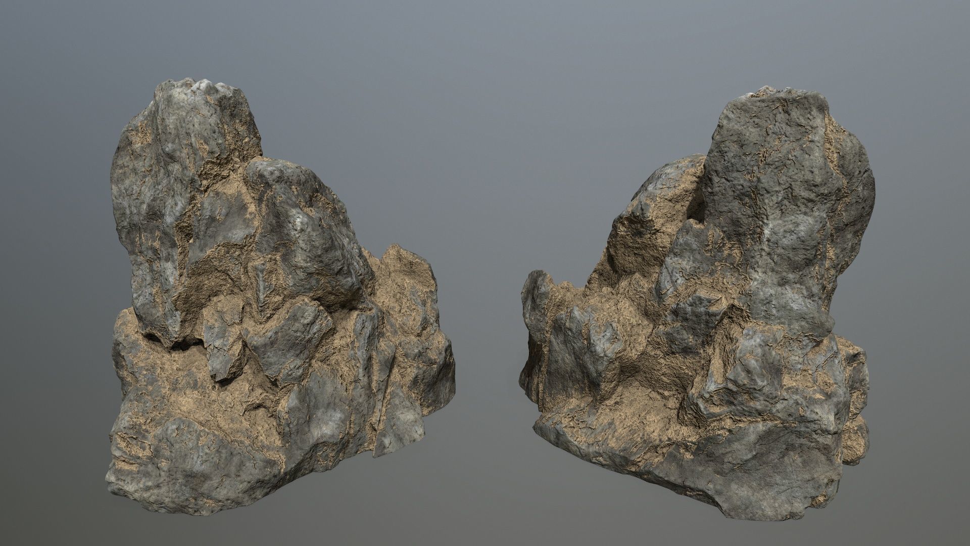desert cliff rocks Low-poly 3D model_8