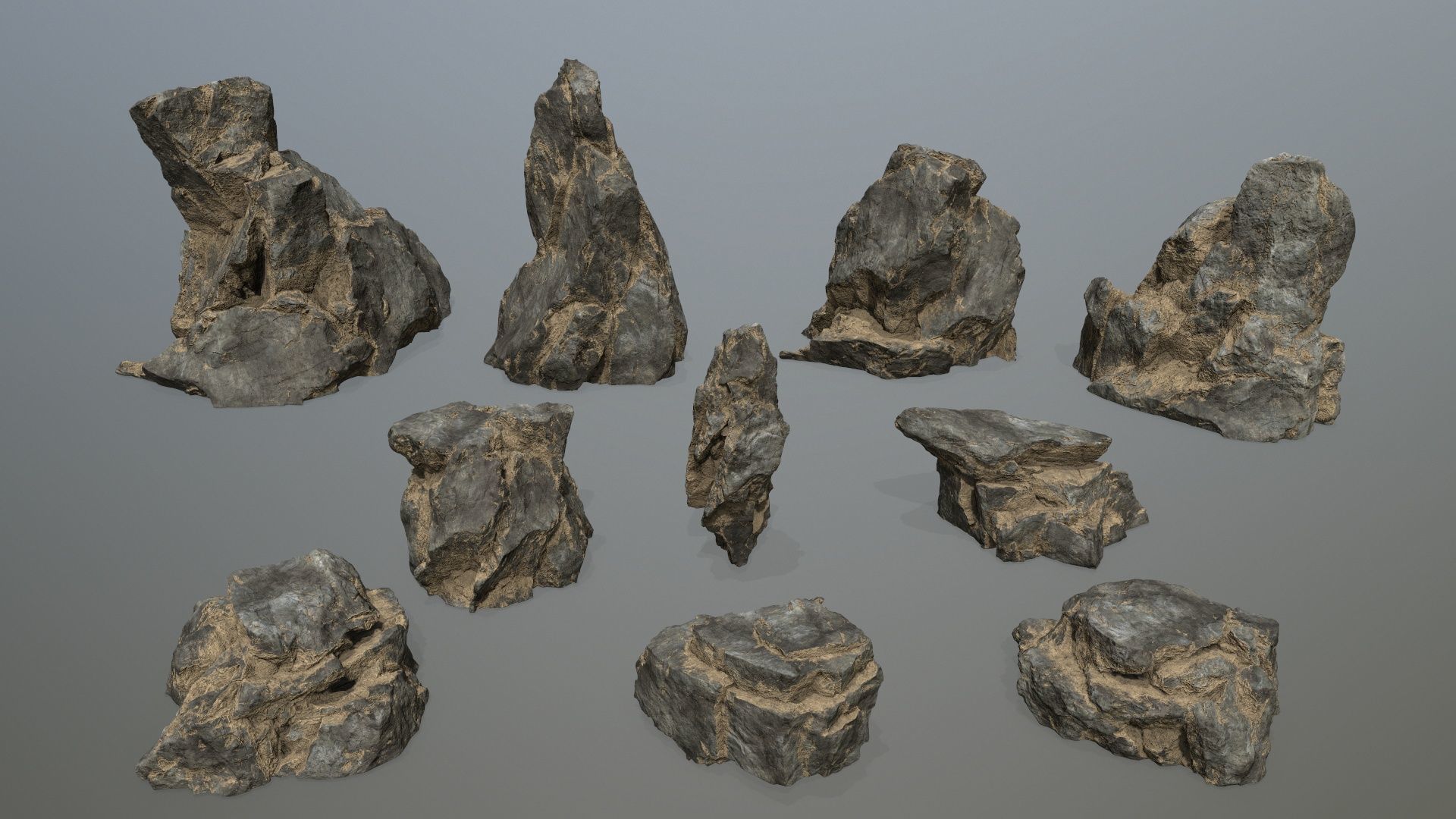desert cliff rocks Low-poly 3D model_2