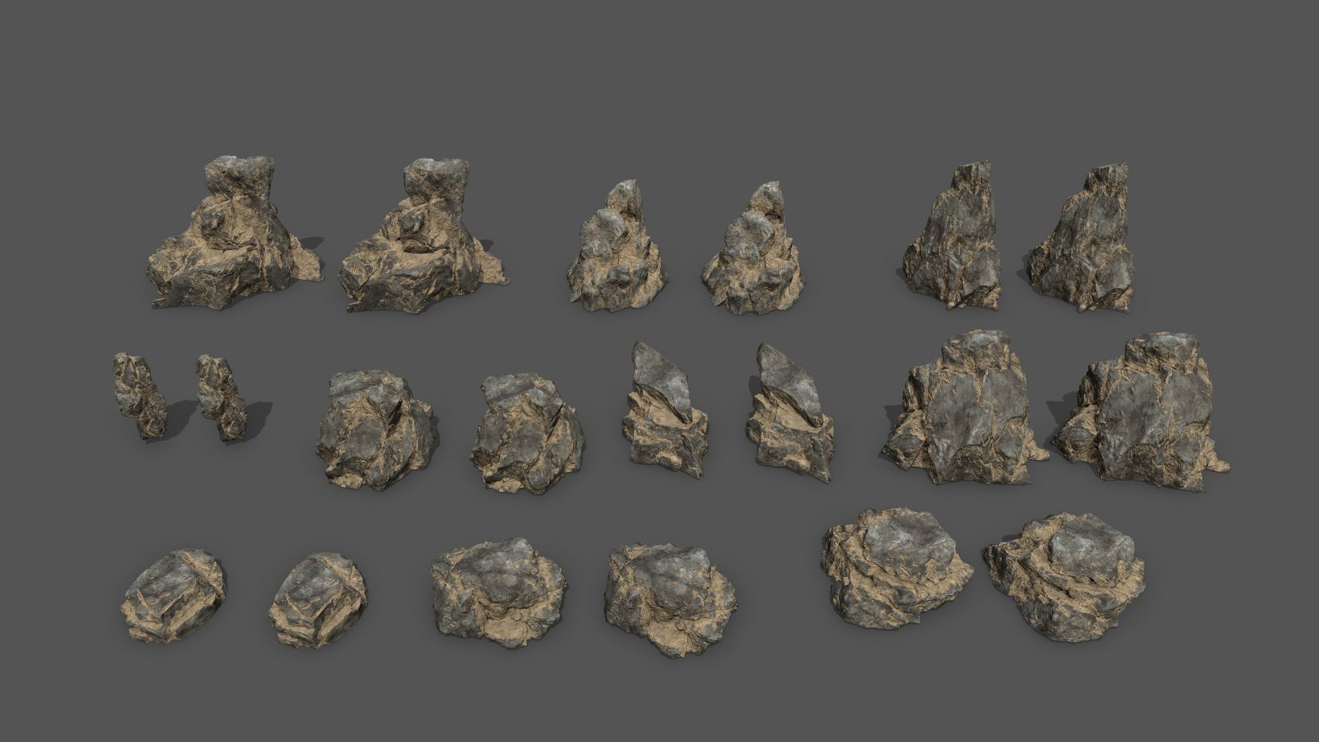 desert cliff rocks Low-poly 3D model_23