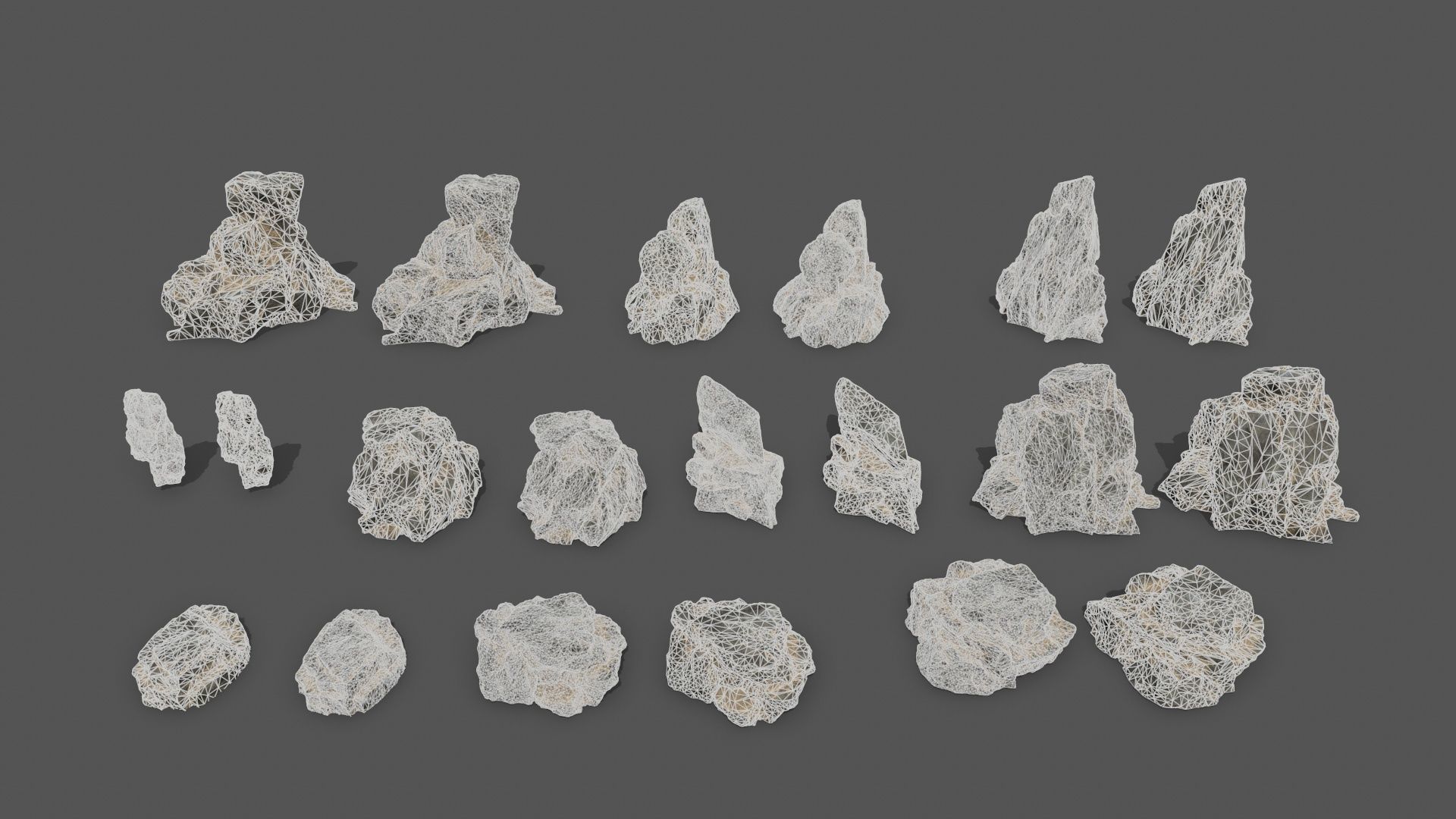 desert cliff rocks Low-poly 3D model_24