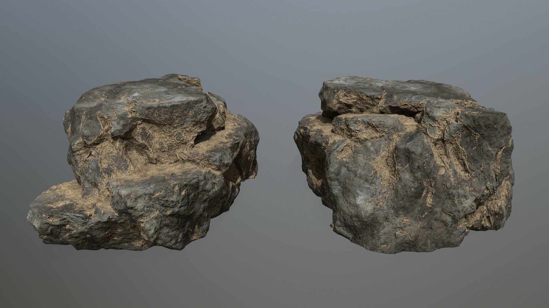 desert cliff rocks Low-poly 3D model_3