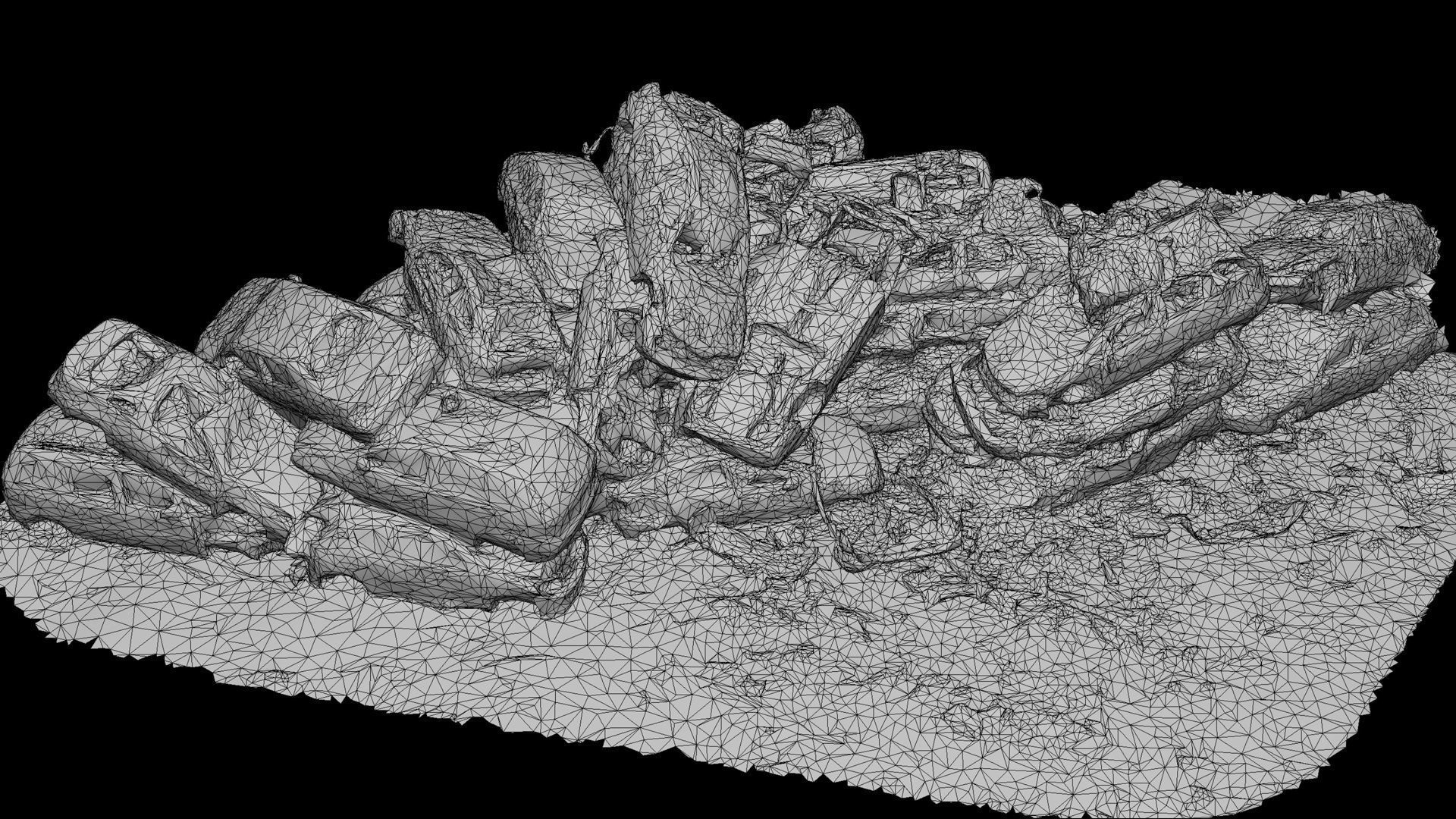 cars wreckage destroyed vehicles pile photogrammetry Low-poly 3D model_5