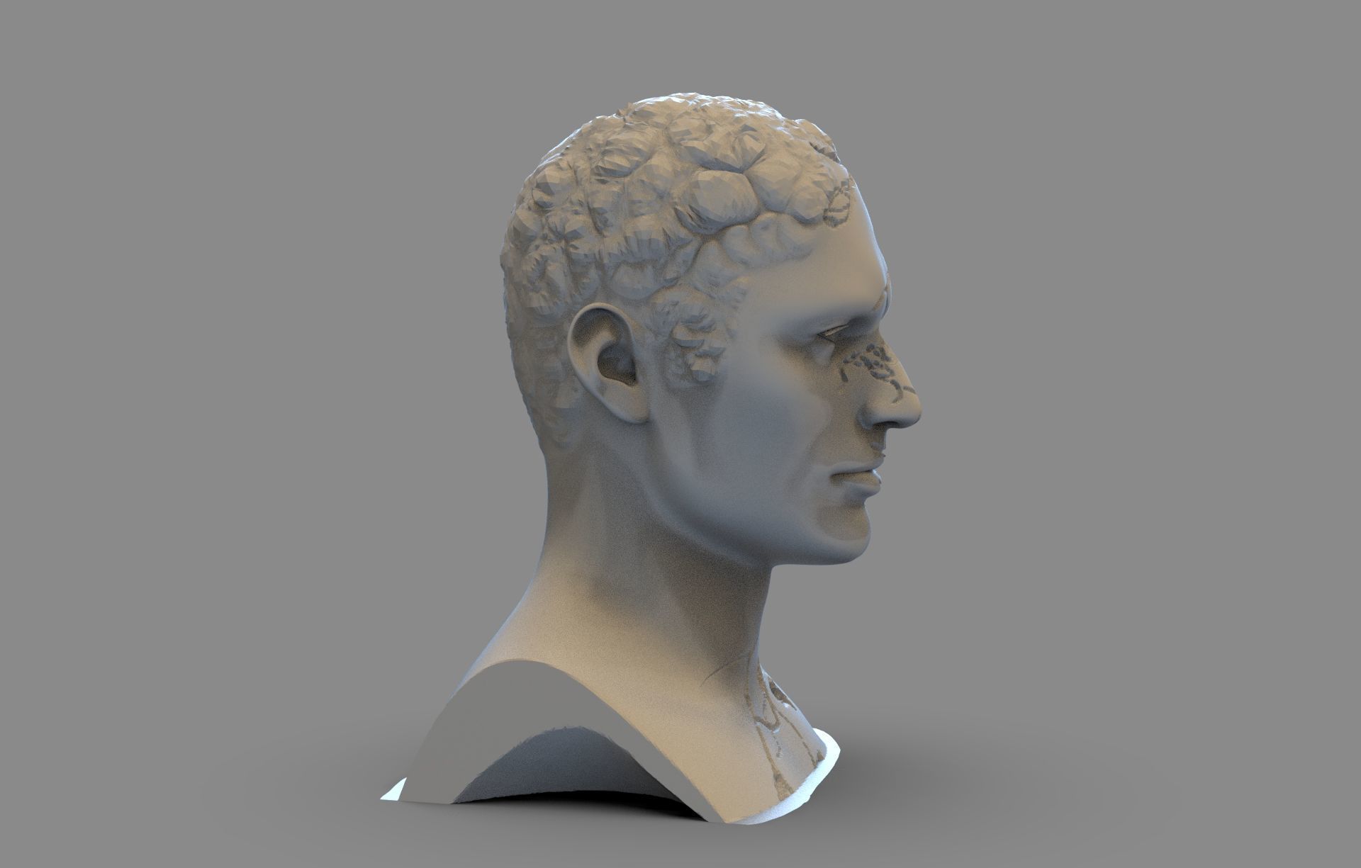 Broken Bust 3D print model_5