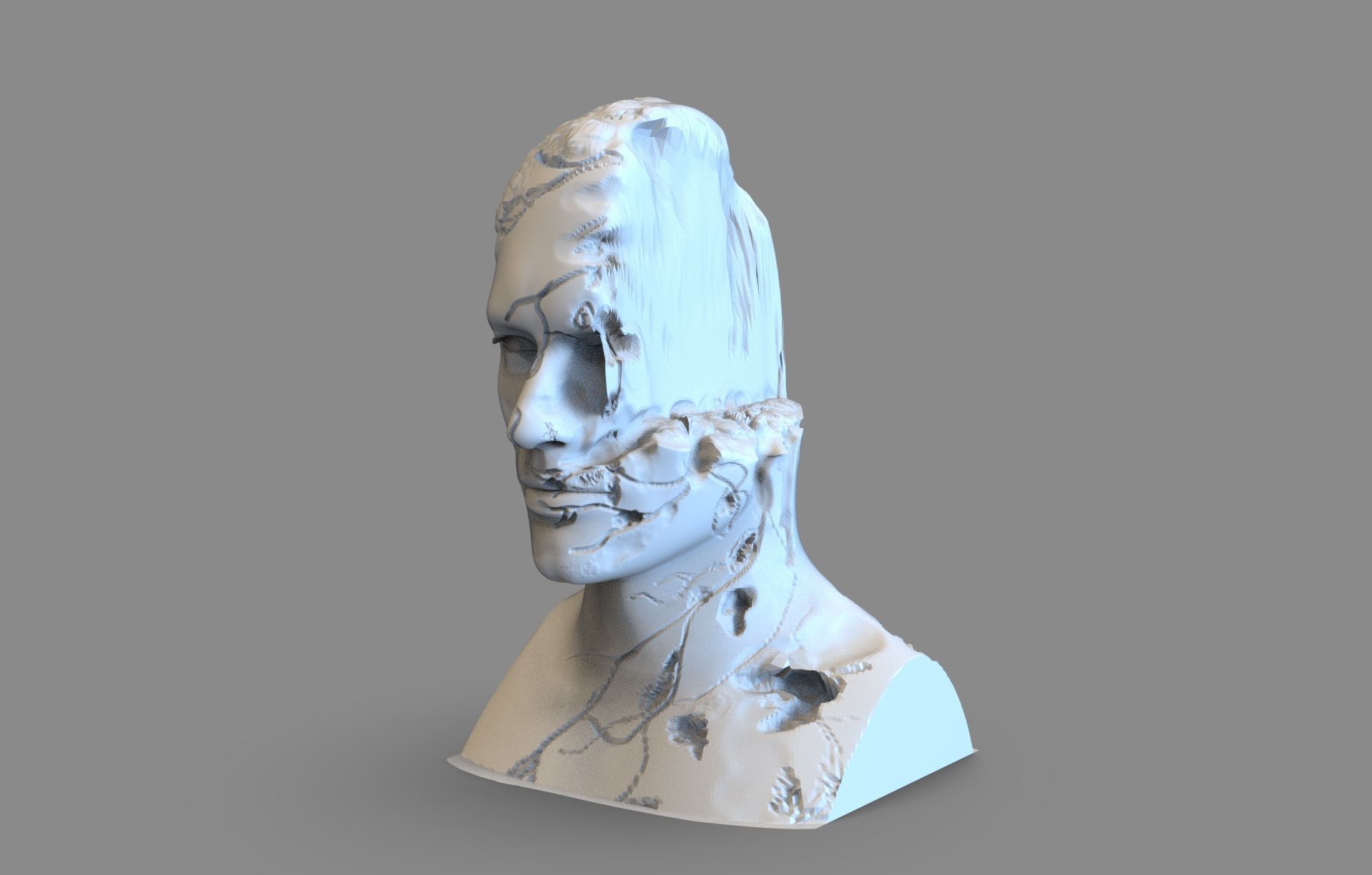 Broken Bust 3D print model_2