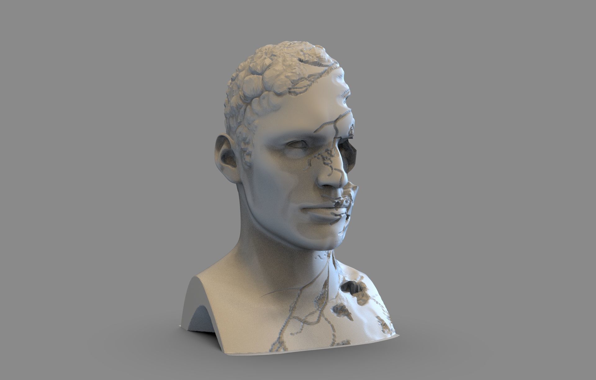 Broken Bust 3D print model_1