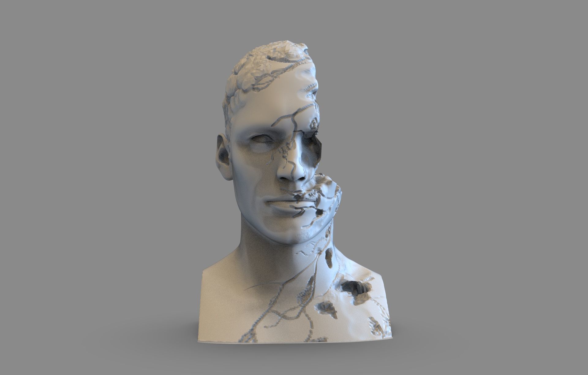 Broken Bust 3D print model_3