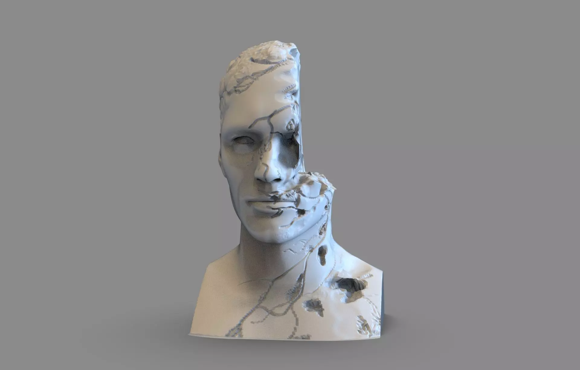 Broken Bust 3D print model_0