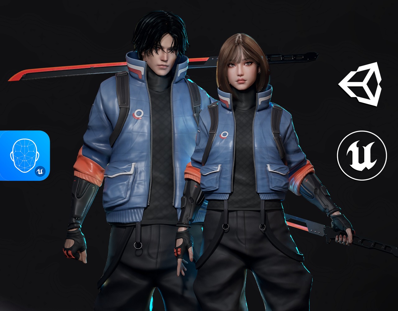 Cyberpunk Street Fighter - Game Ready Low-poly 3D model_0