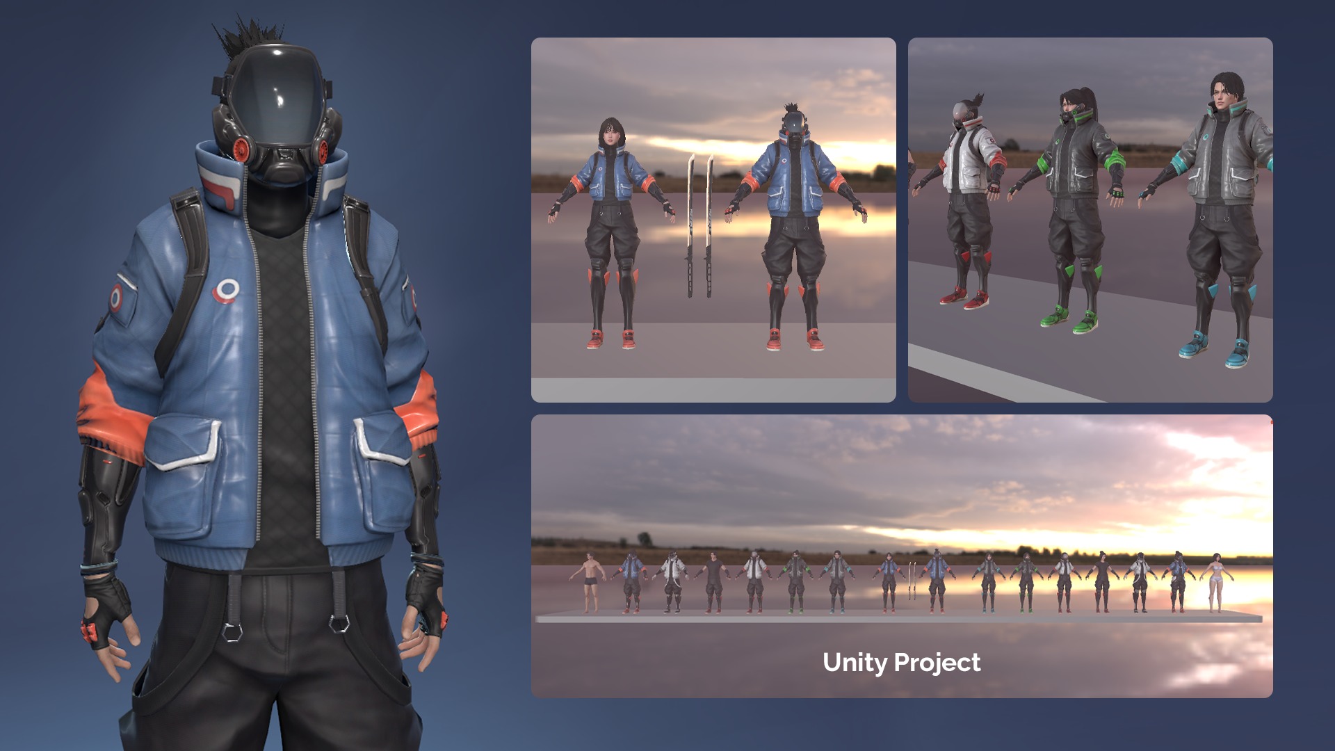 Cyberpunk Street Fighter - Game Ready Low-poly 3D model_22