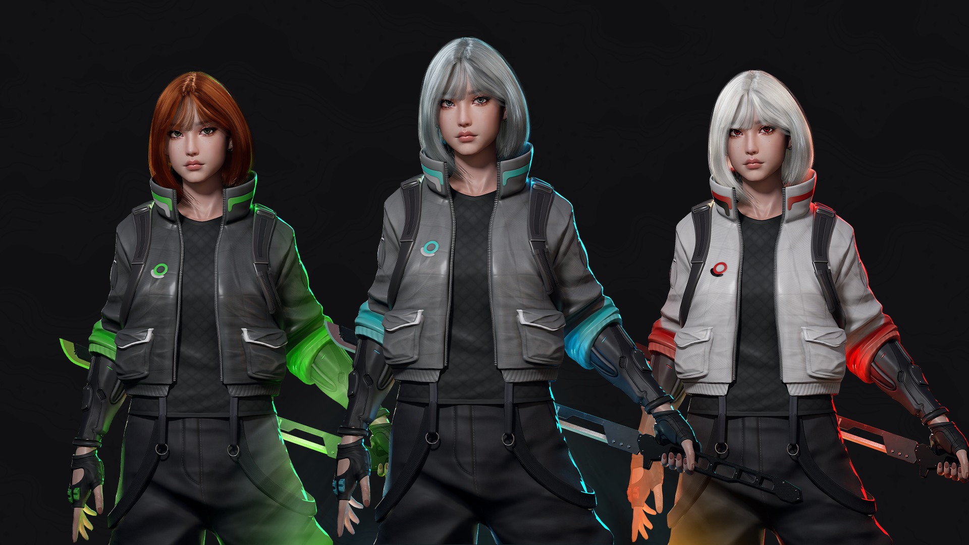 Cyberpunk Street Fighter - Game Ready Low-poly 3D model_6