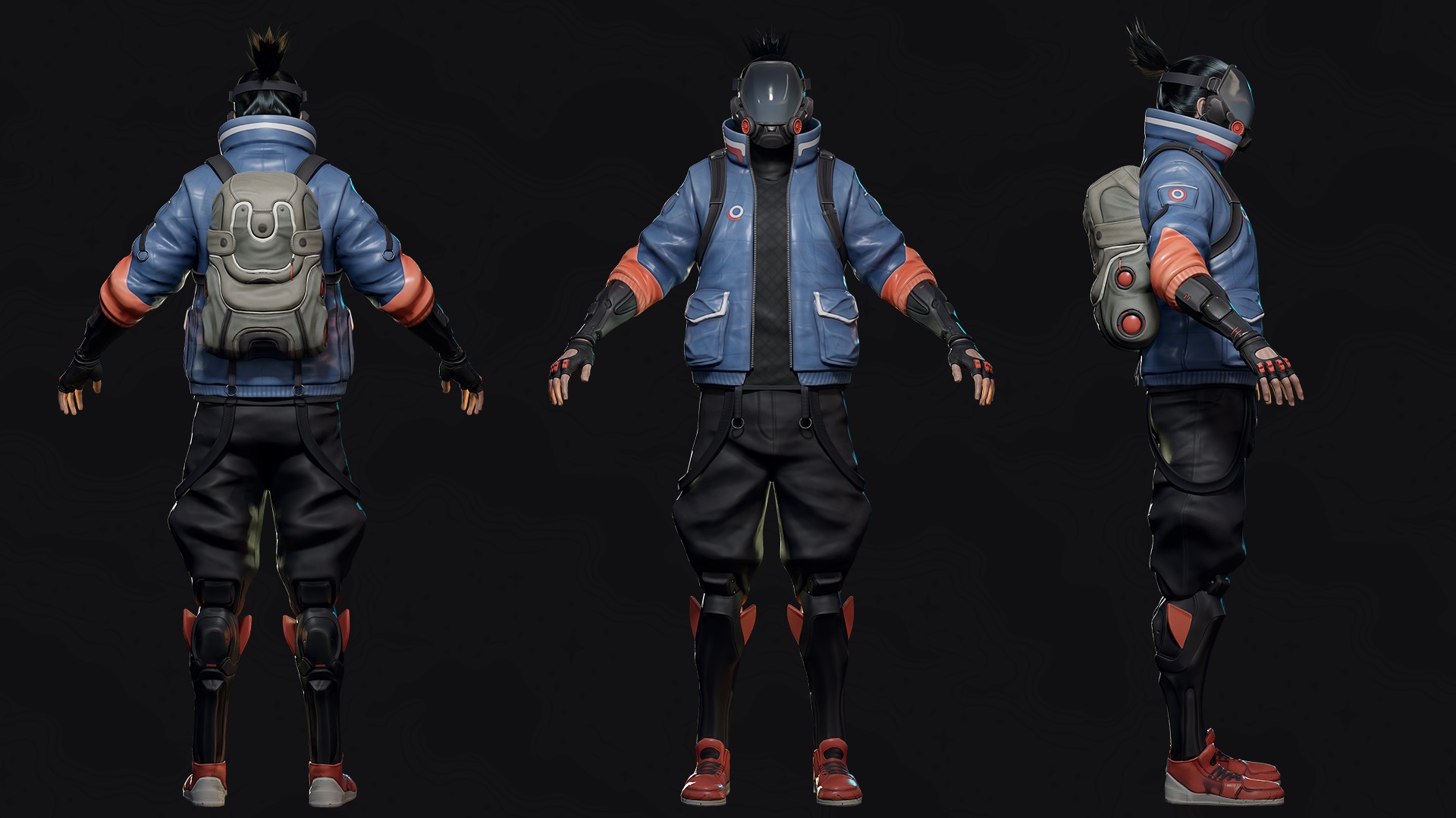 Cyberpunk Street Fighter - Game Ready Low-poly 3D model_24