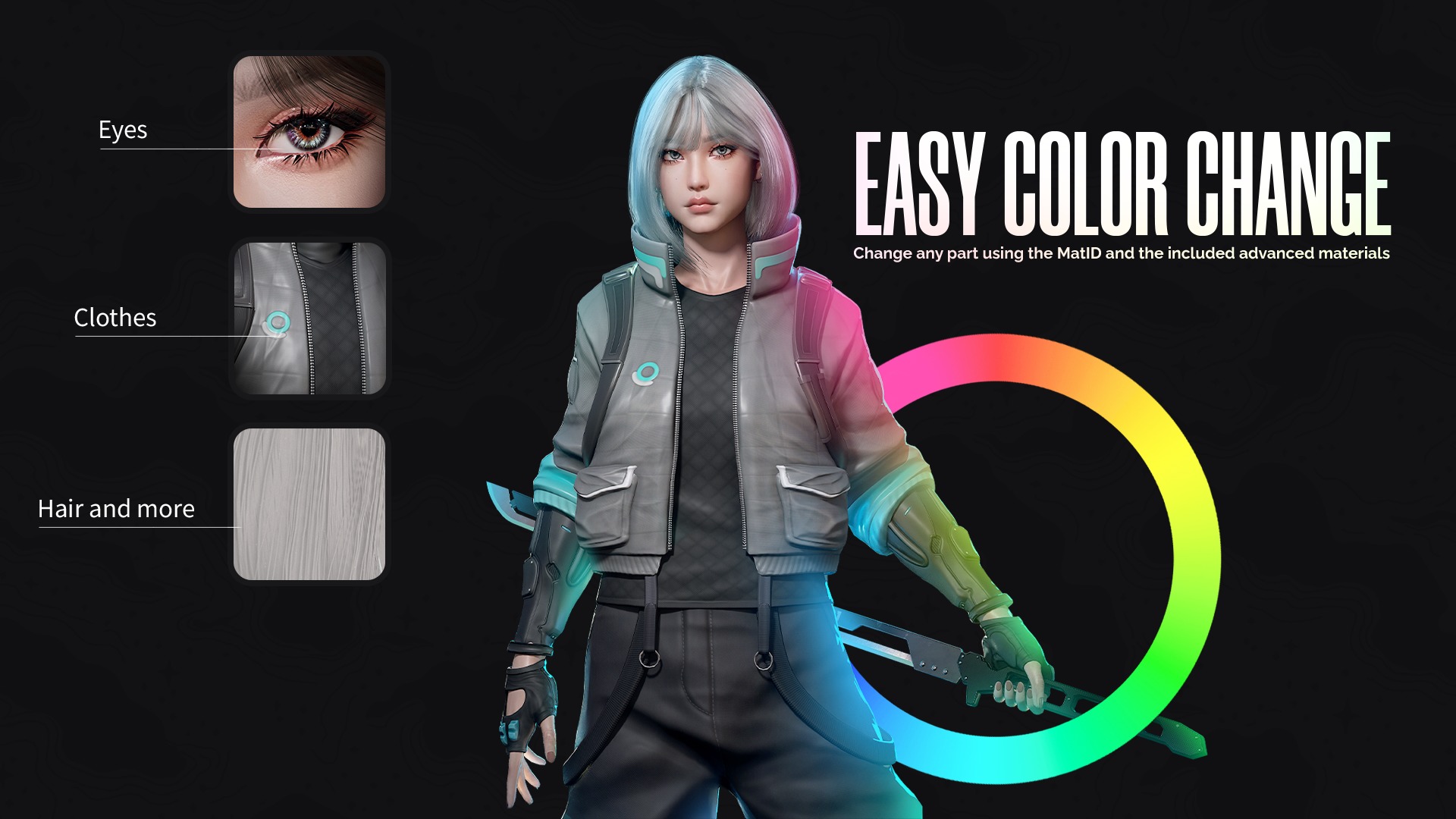 Cyberpunk Street Fighter - Game Ready Low-poly 3D model_5