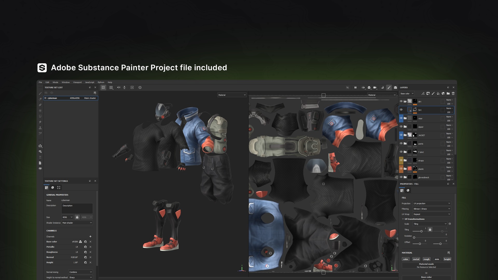 Cyberpunk Street Fighter - Game Ready Low-poly 3D model_28