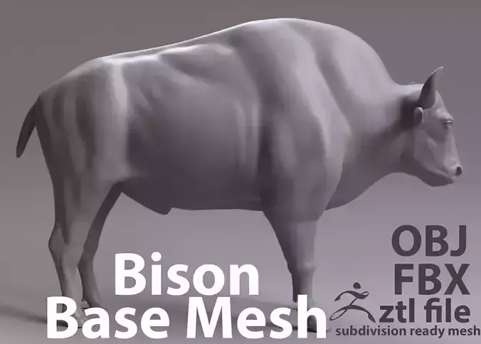 Bison 3d model Low-poly 3D model