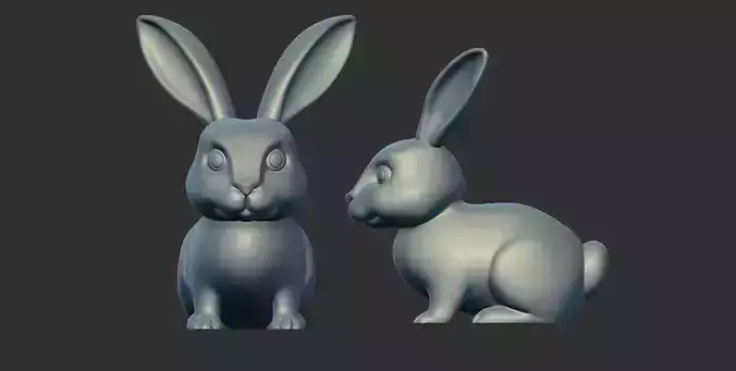 cartoon stylized Rabbit  3d printable model
