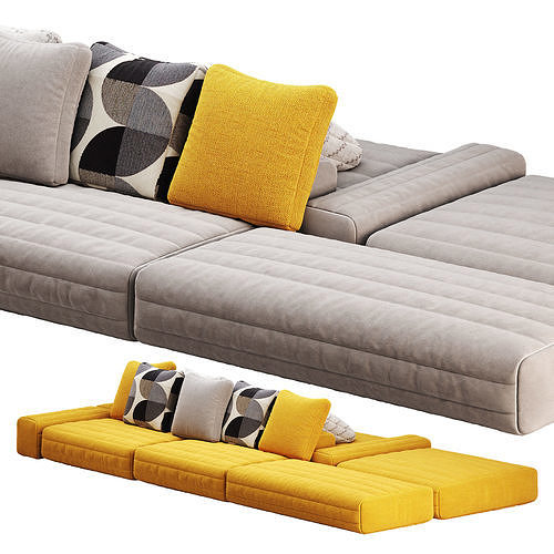 Gervasoni Samet Modular Sofa Low-poly 3D model
