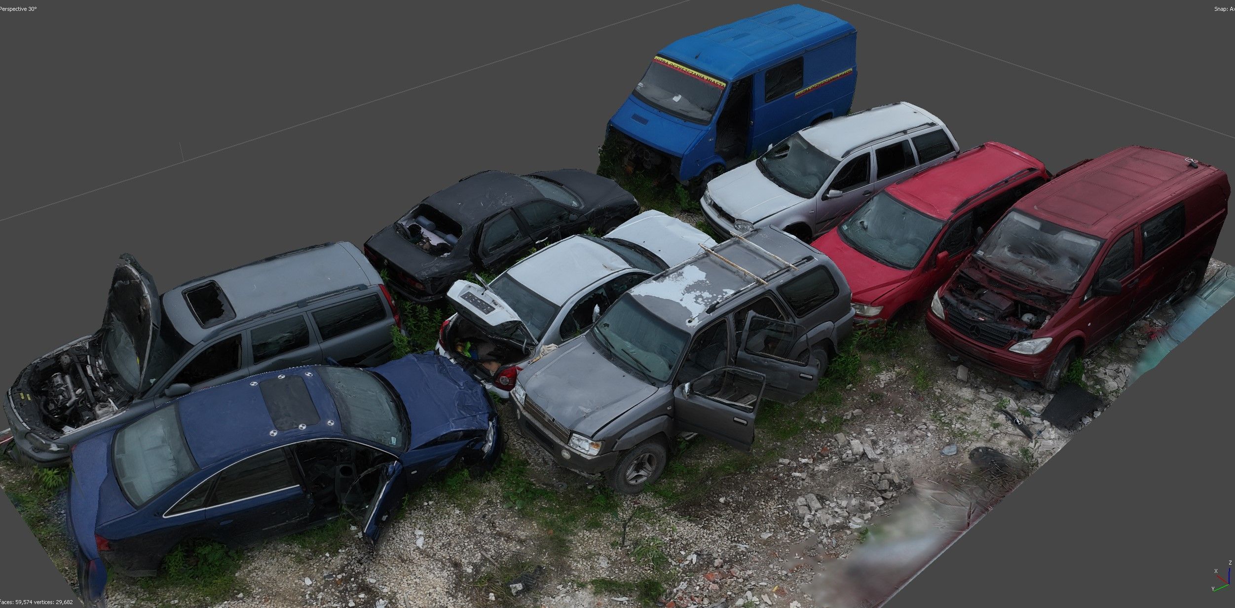 cars wreckage abandoned vehicles photogrammetry Low-poly 3D model_1