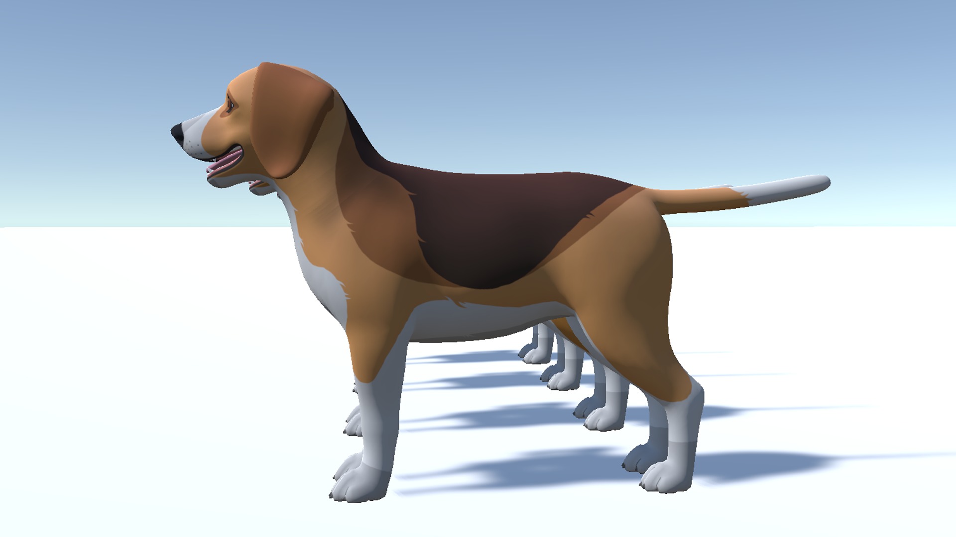 Cartoon Dog - Beagle Low-poly 3D model_11