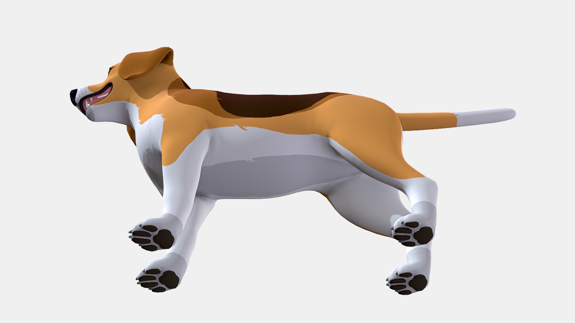 Cartoon Dog - Beagle Low-poly 3D model_6