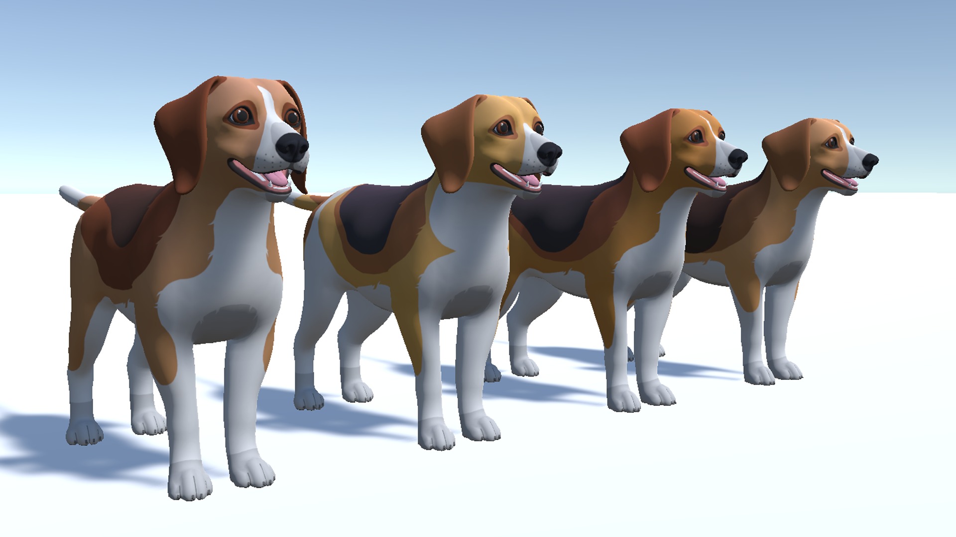 Cartoon Dog - Beagle Low-poly 3D model_9