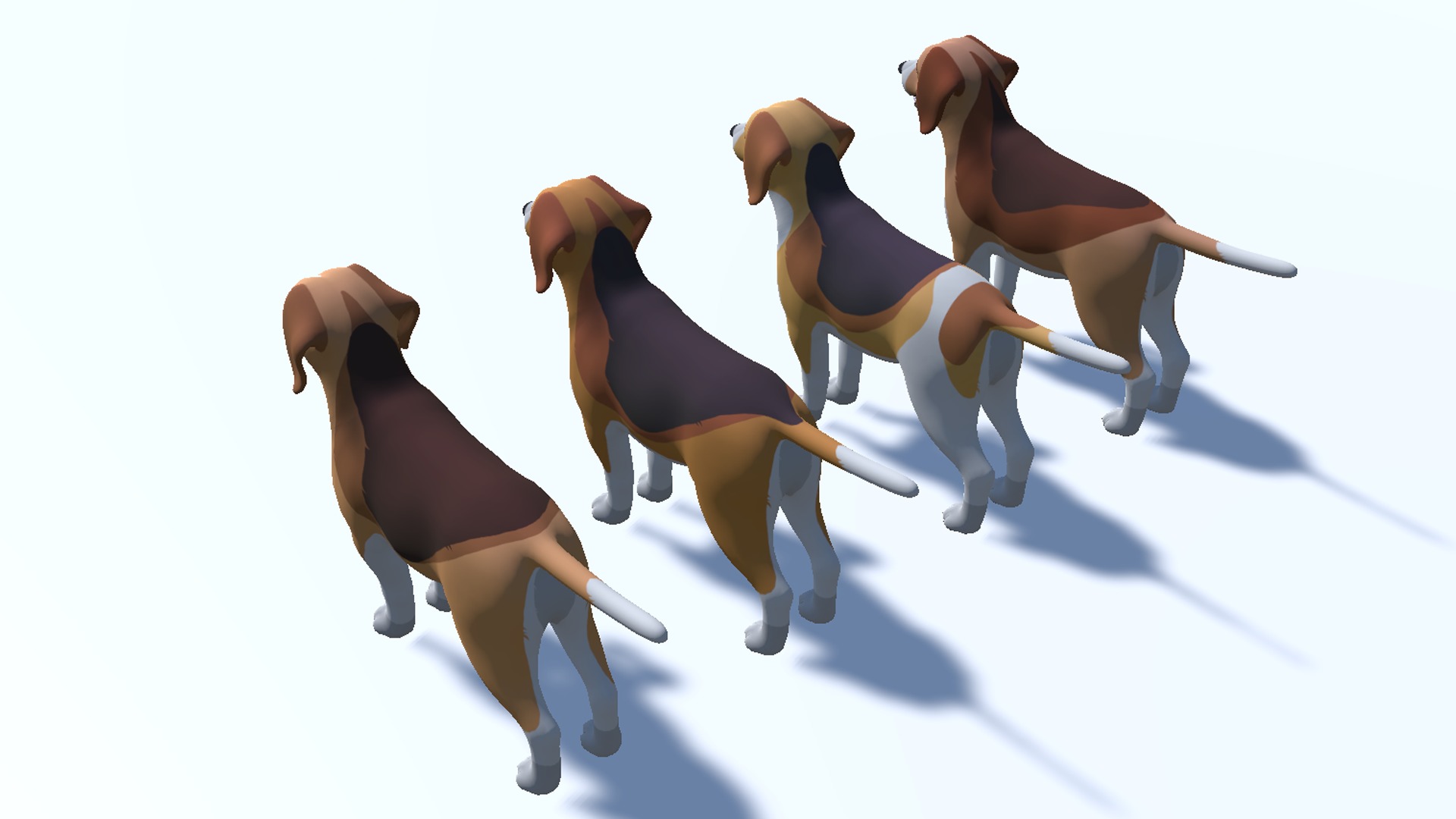Cartoon Dog - Beagle Low-poly 3D model_12