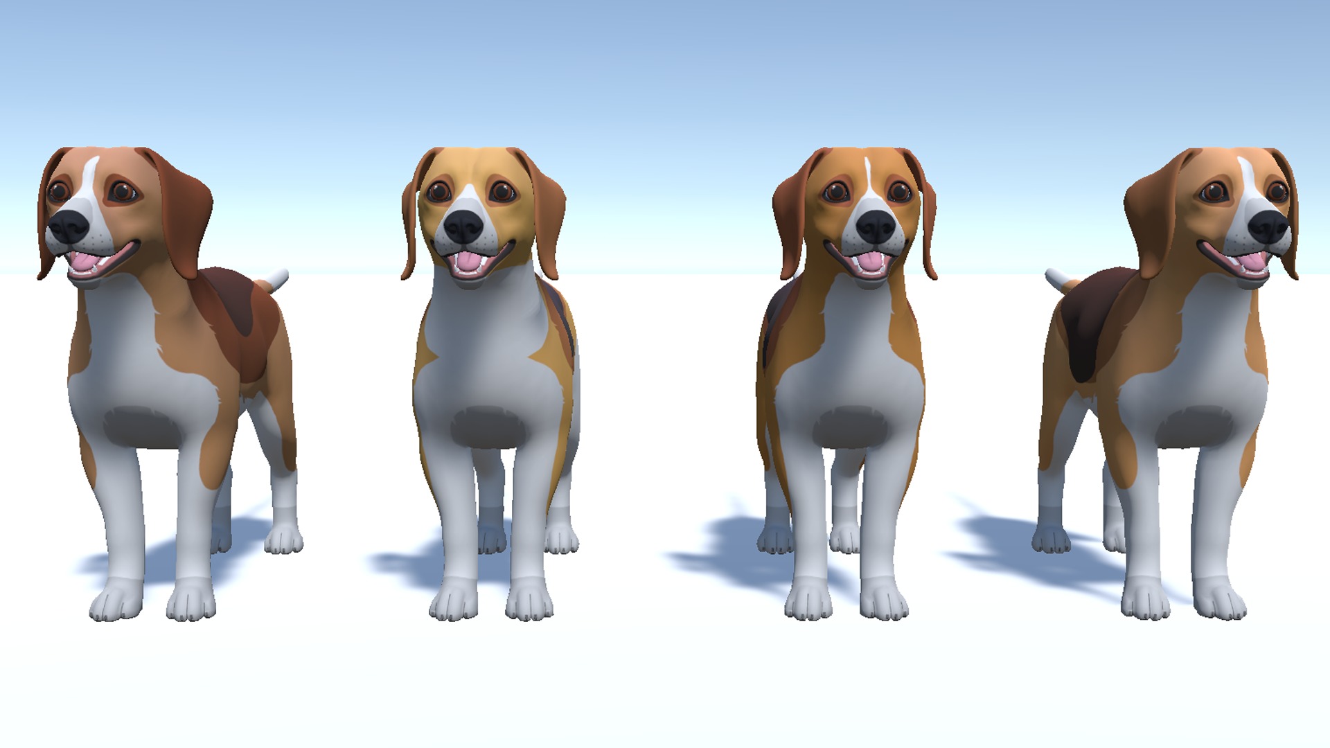 Cartoon Dog - Beagle Low-poly 3D model_8
