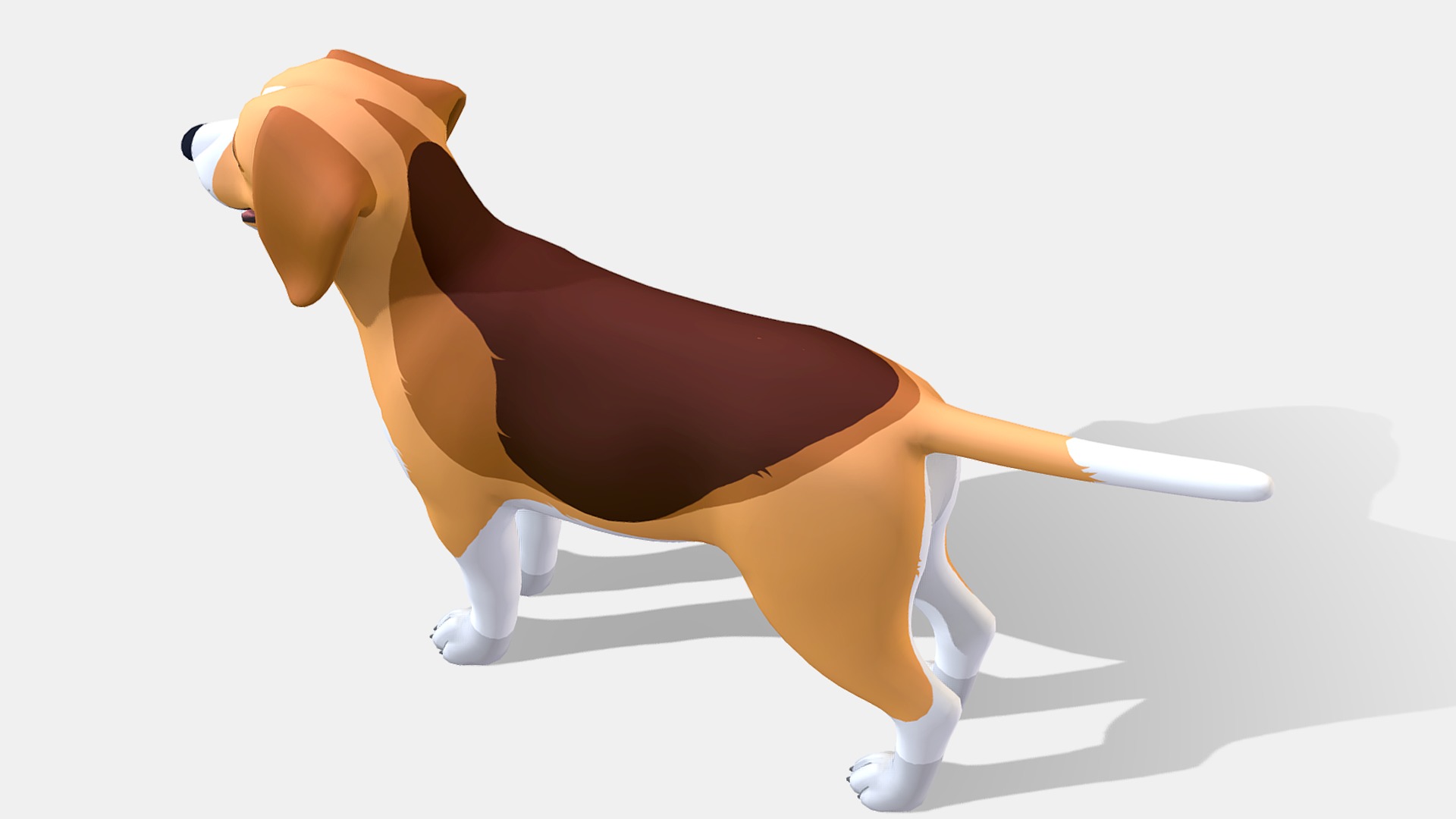 Cartoon Dog - Beagle Low-poly 3D model_5