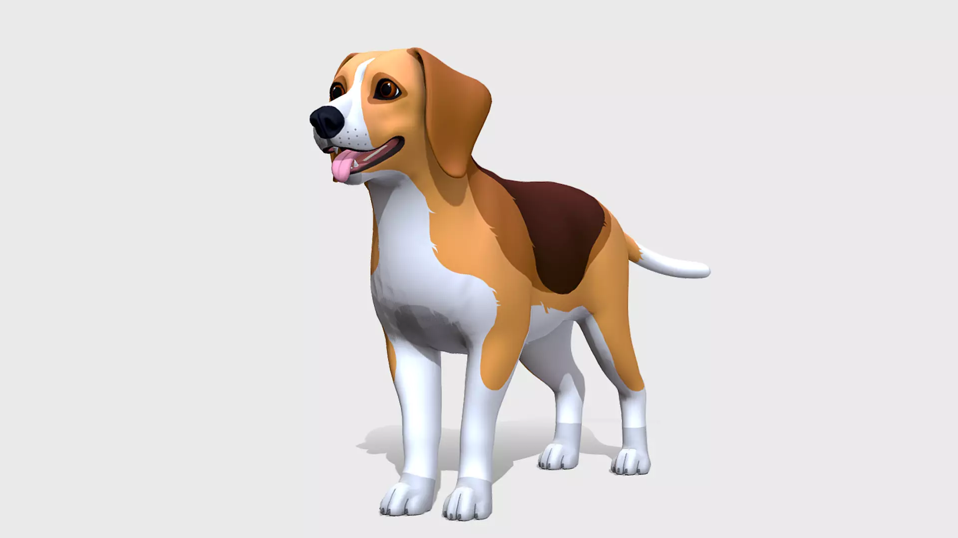 Cartoon Dog - Beagle Low-poly 3D model_0
