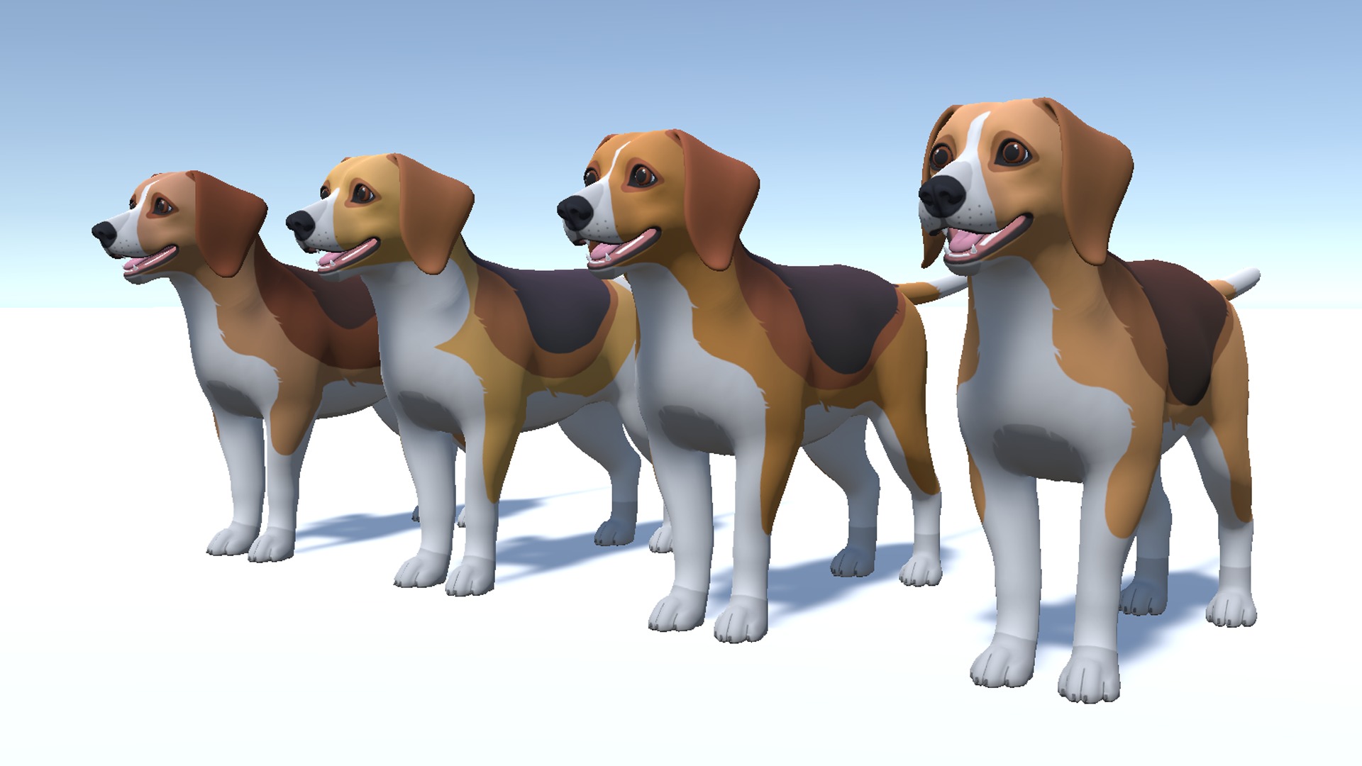 Cartoon Dog - Beagle Low-poly 3D model_7