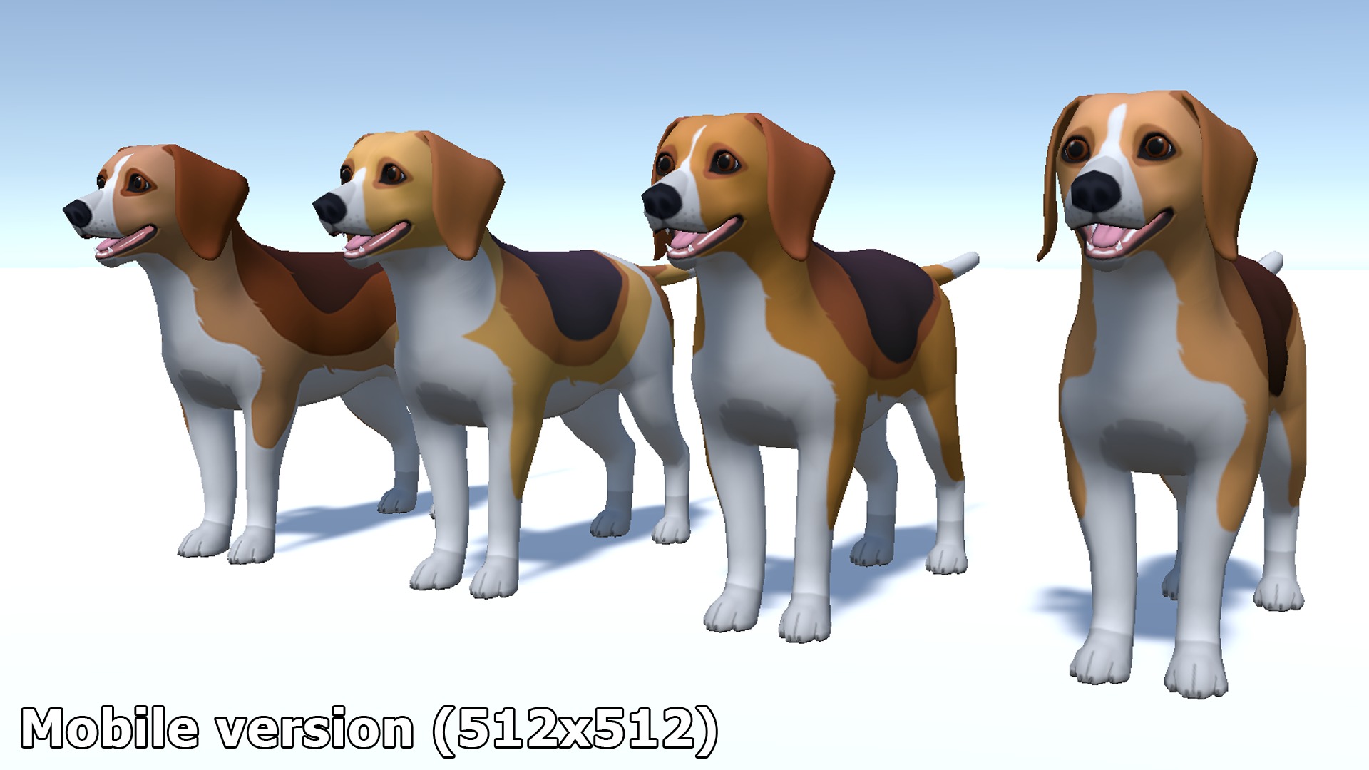 Cartoon Dog - Beagle Low-poly 3D model_13