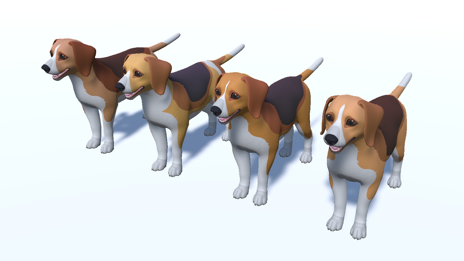 Cartoon Dog - Beagle Low-poly 3D model_10