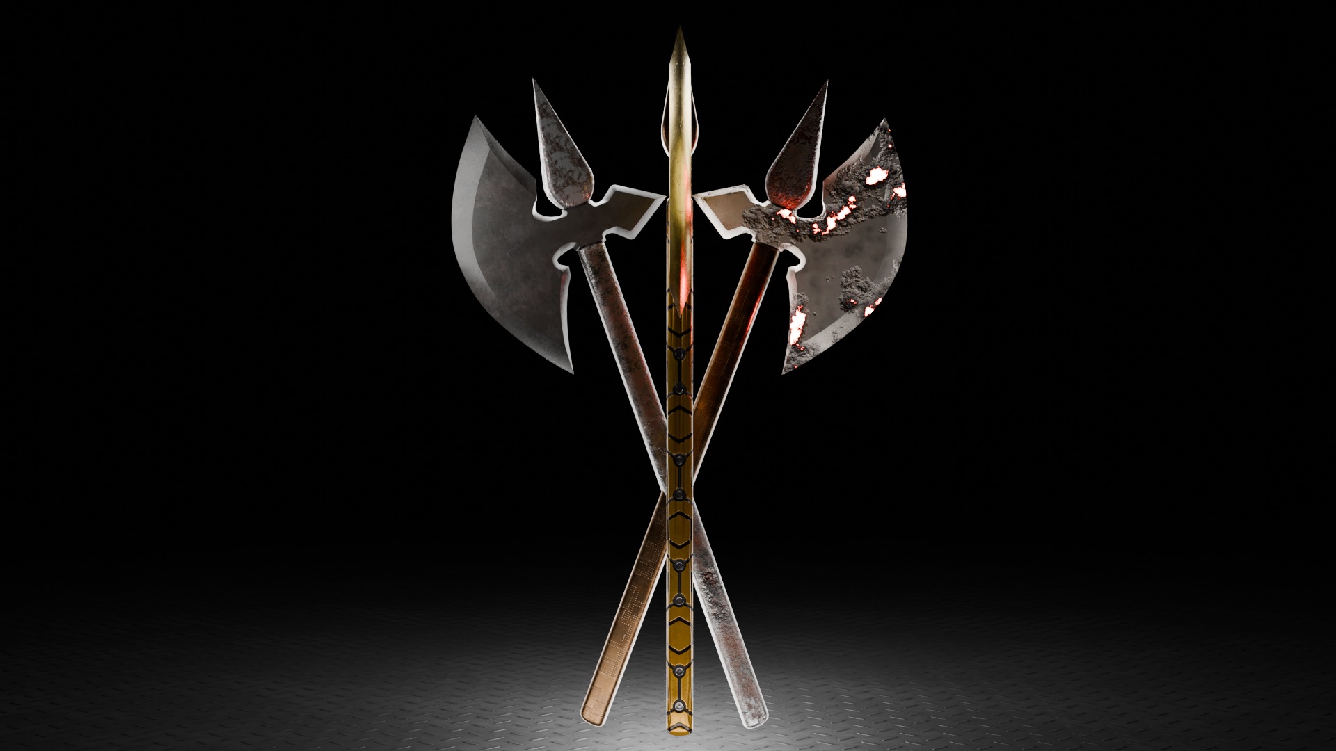 Weapon  Low-poly 3D model_1