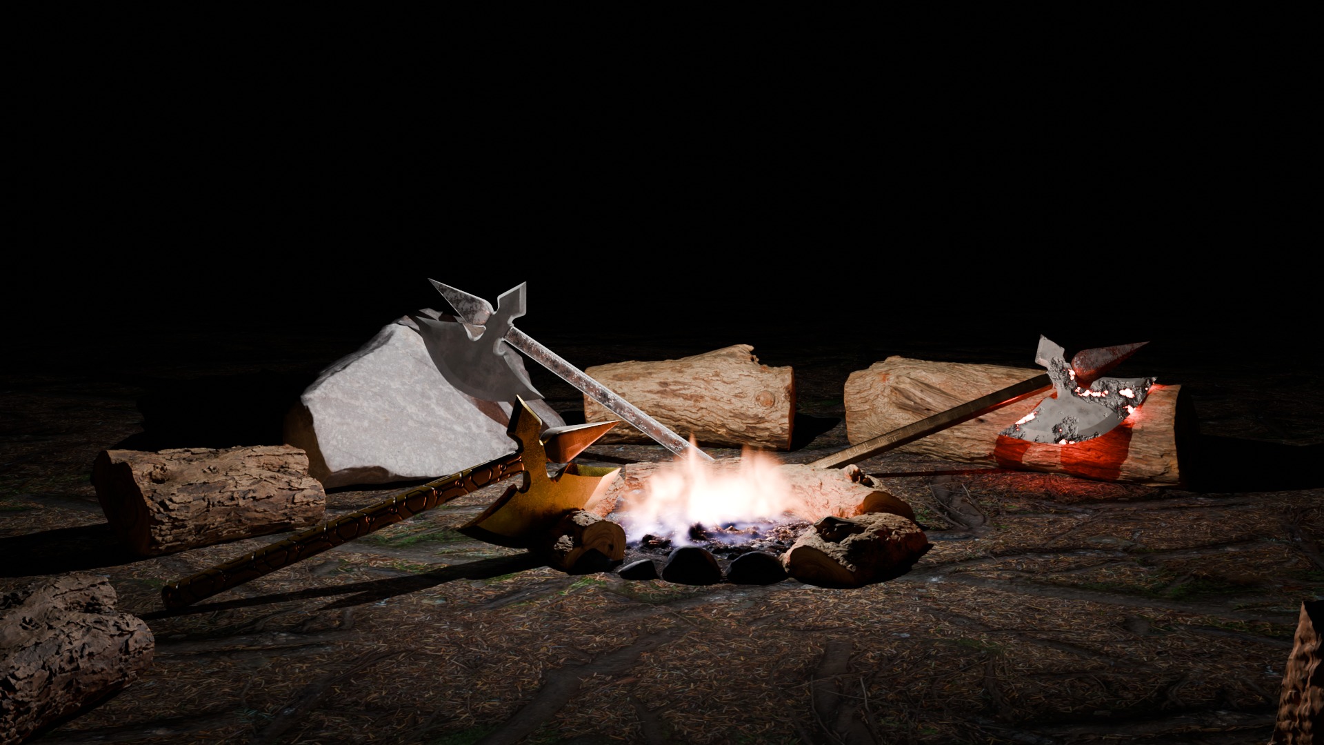 Weapon  Low-poly 3D model_2