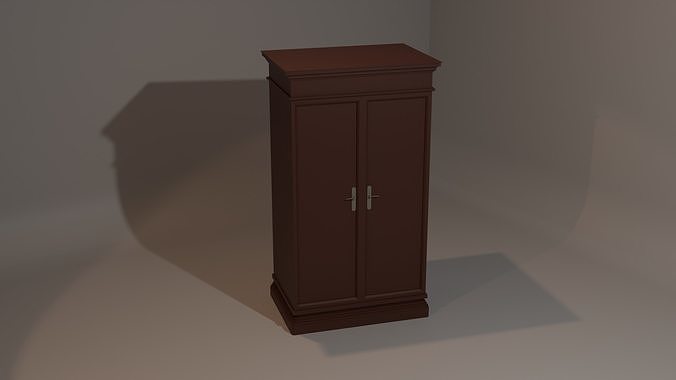 Wooden Cupboard Cabinet Low Poly  Low-poly 3D model