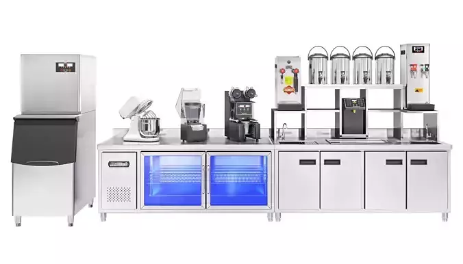 Coffee machine and coffee utensils 40 3D model