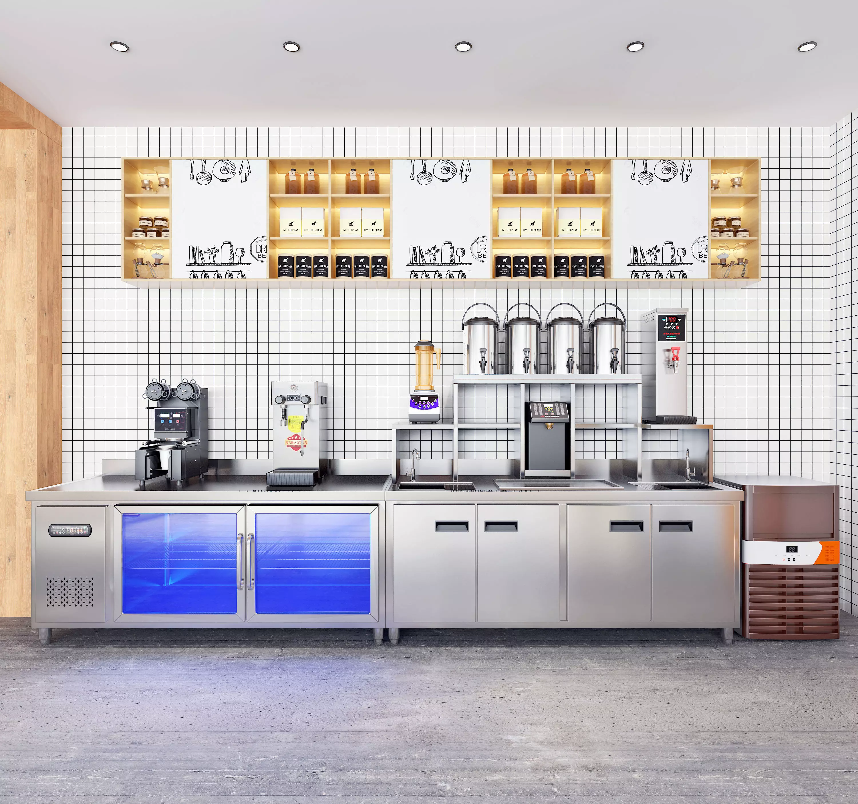 Tea bar equipment 36 3D model_0