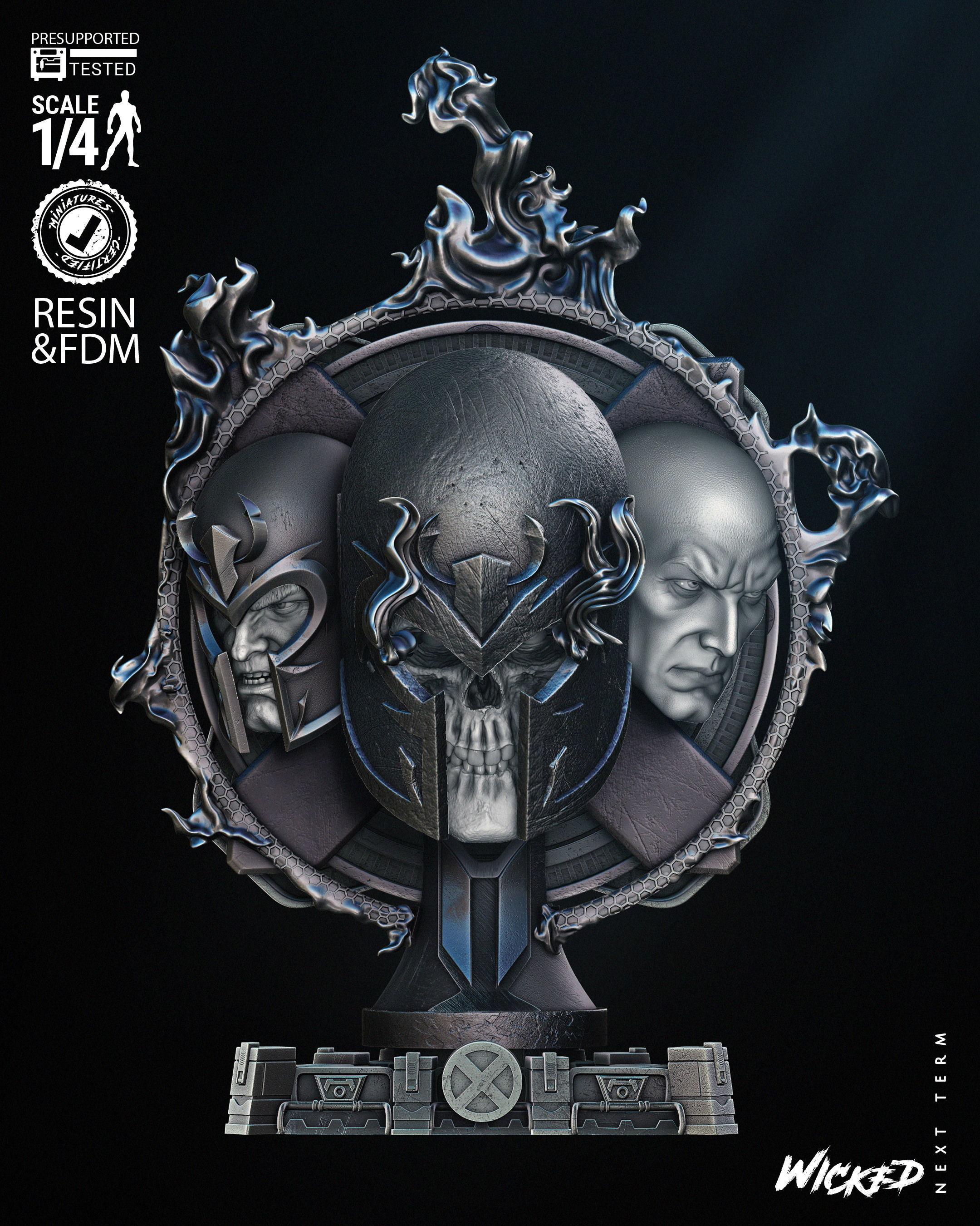 Wicked Marvel Onslaugh Bust Wall  3D print model_36