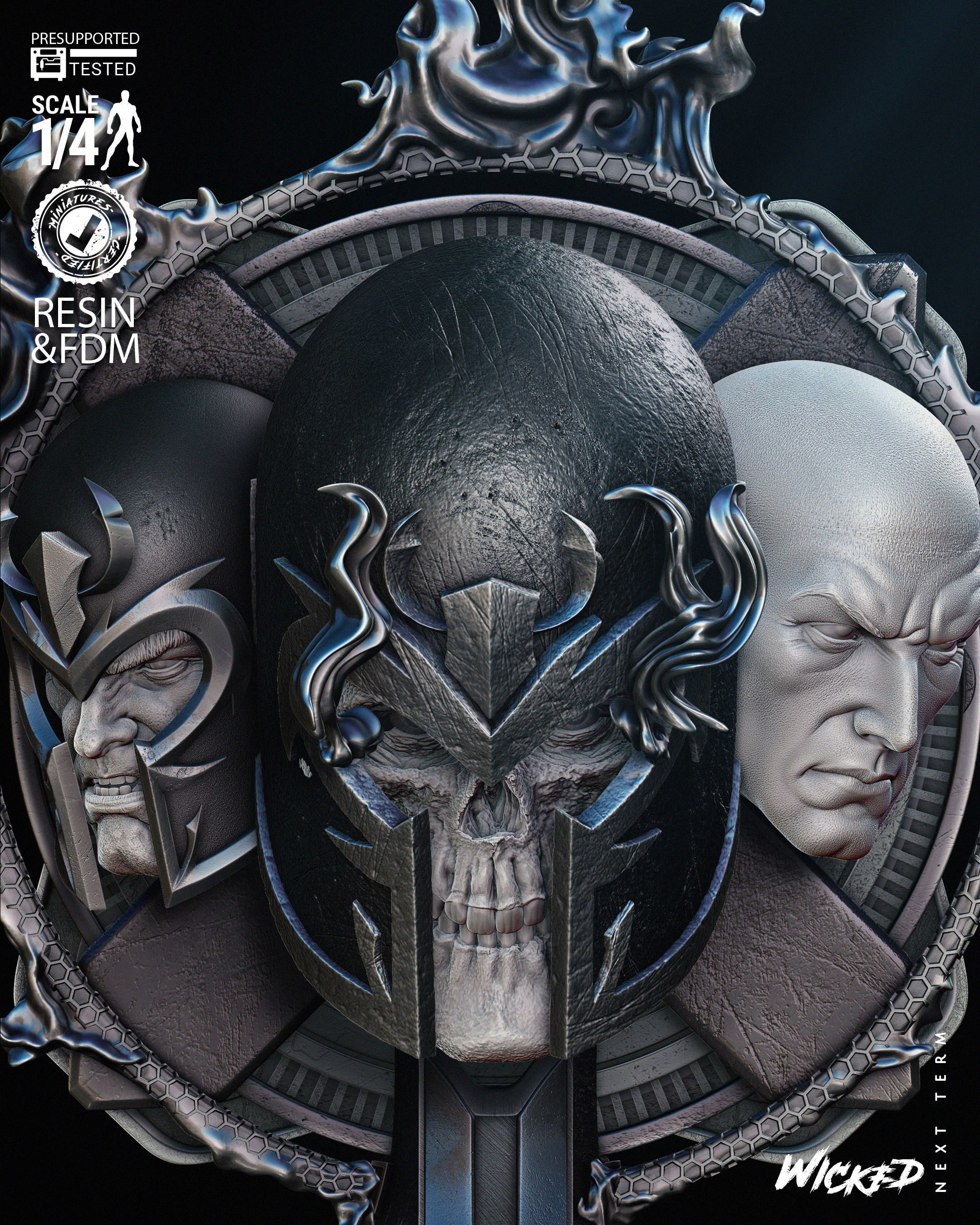 Wicked Marvel Onslaugh Bust Wall  3D print model_18