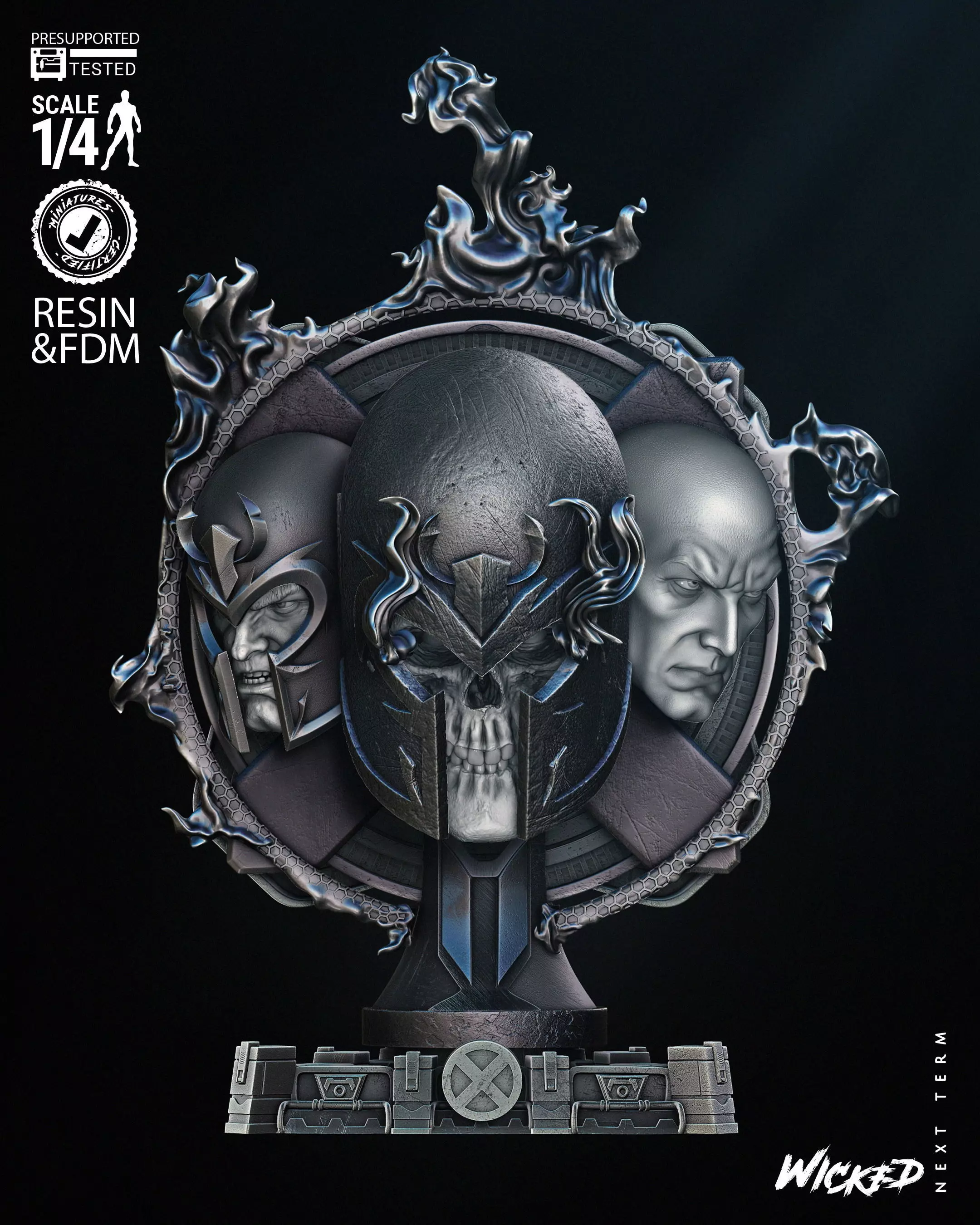 Wicked Marvel Onslaugh Bust Wall  3D print model_0