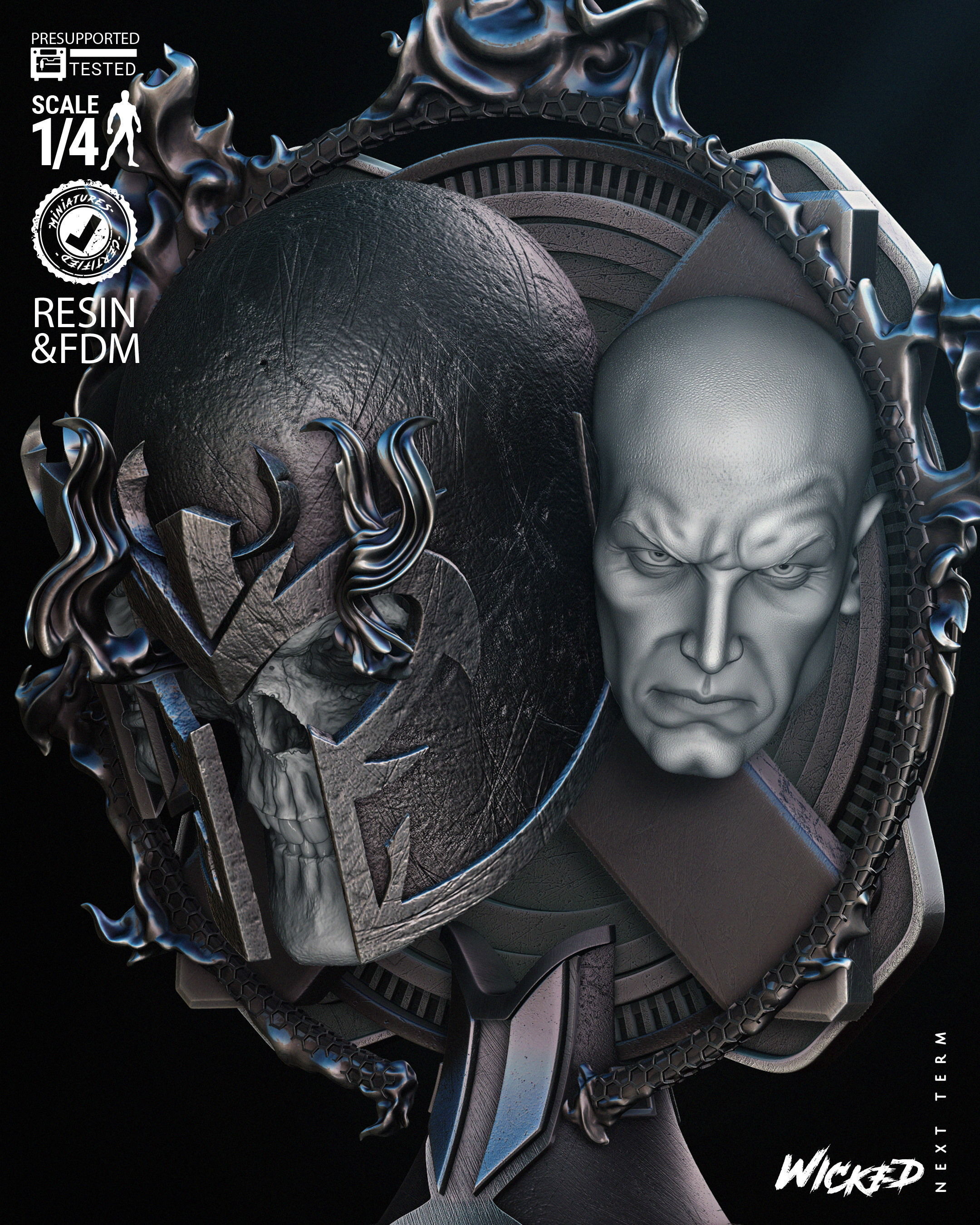 Wicked Marvel Onslaugh Bust Wall  3D print model_44