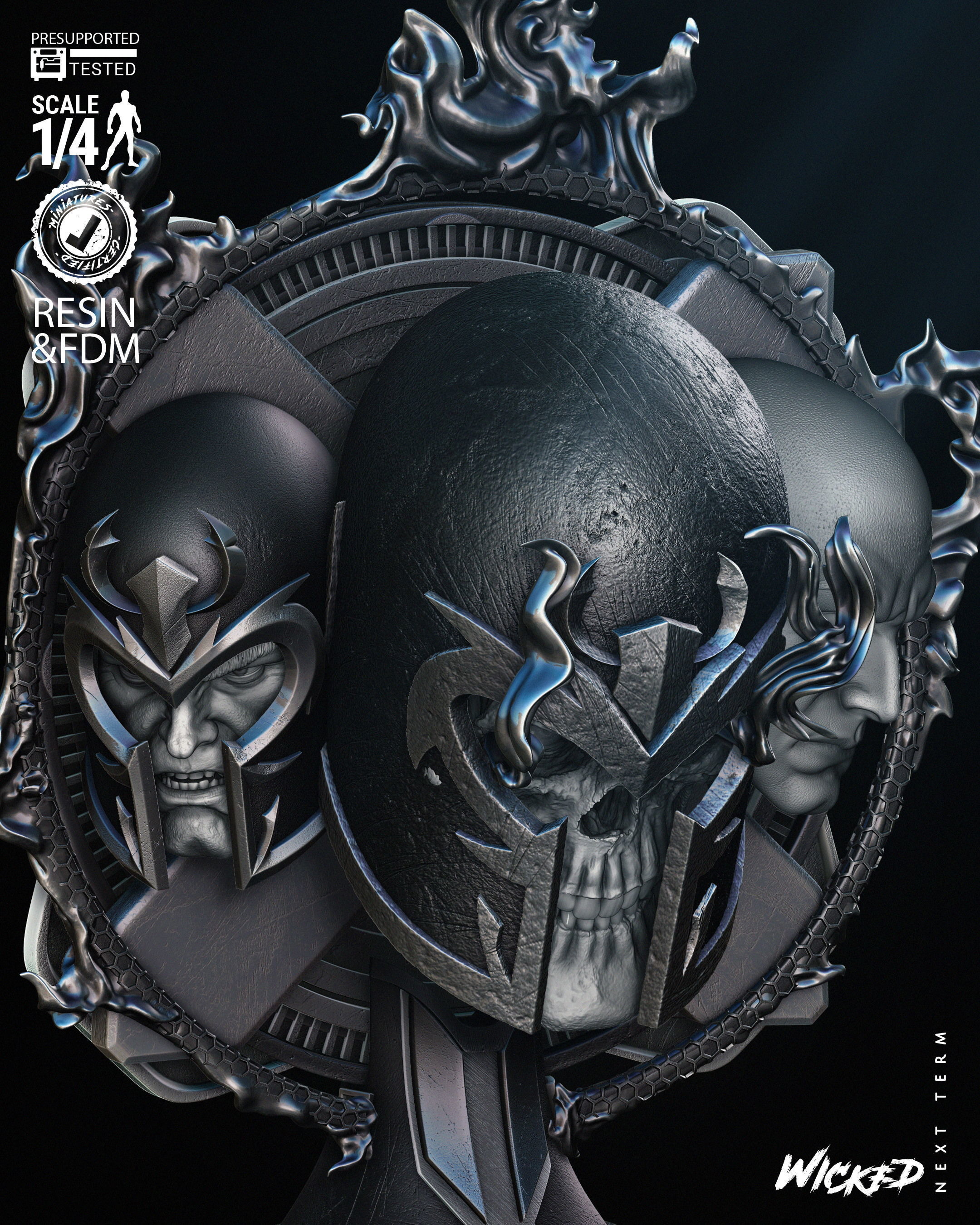 Wicked Marvel Onslaugh Bust Wall  3D print model_28