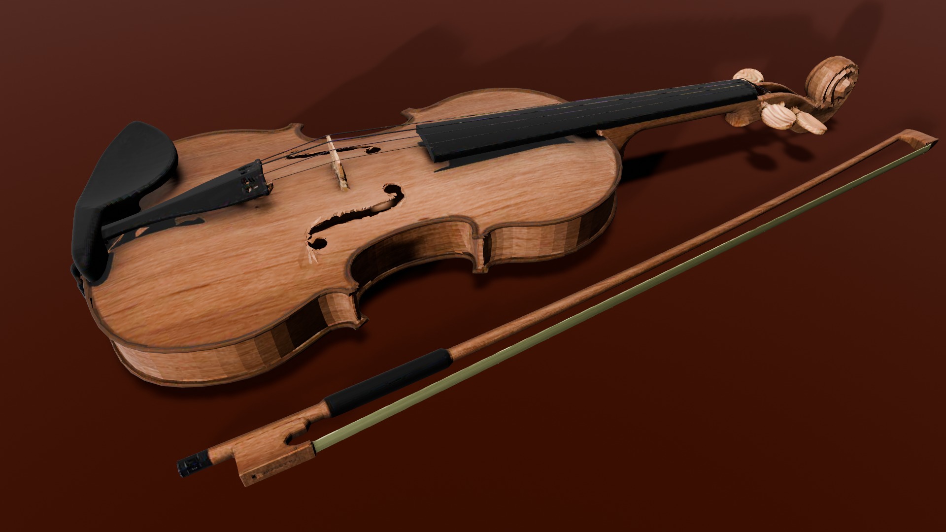 Violin 3D Model Low-poly 3D model_16